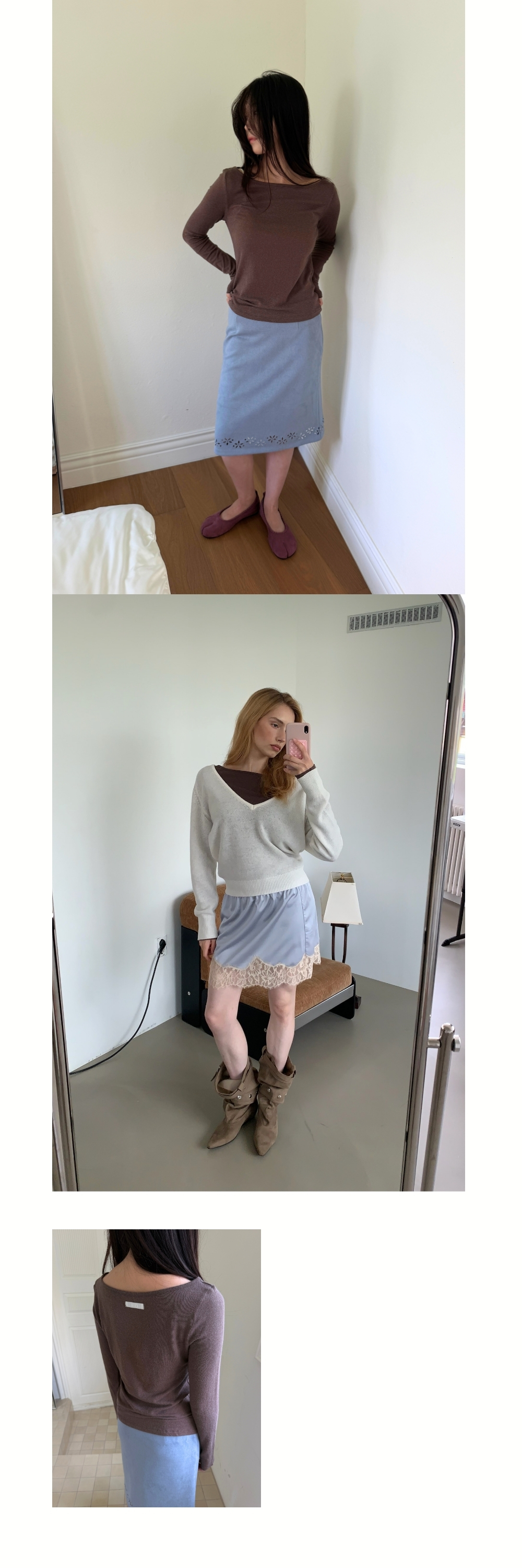 BASIC ANGORA BOAT T (BROWN)