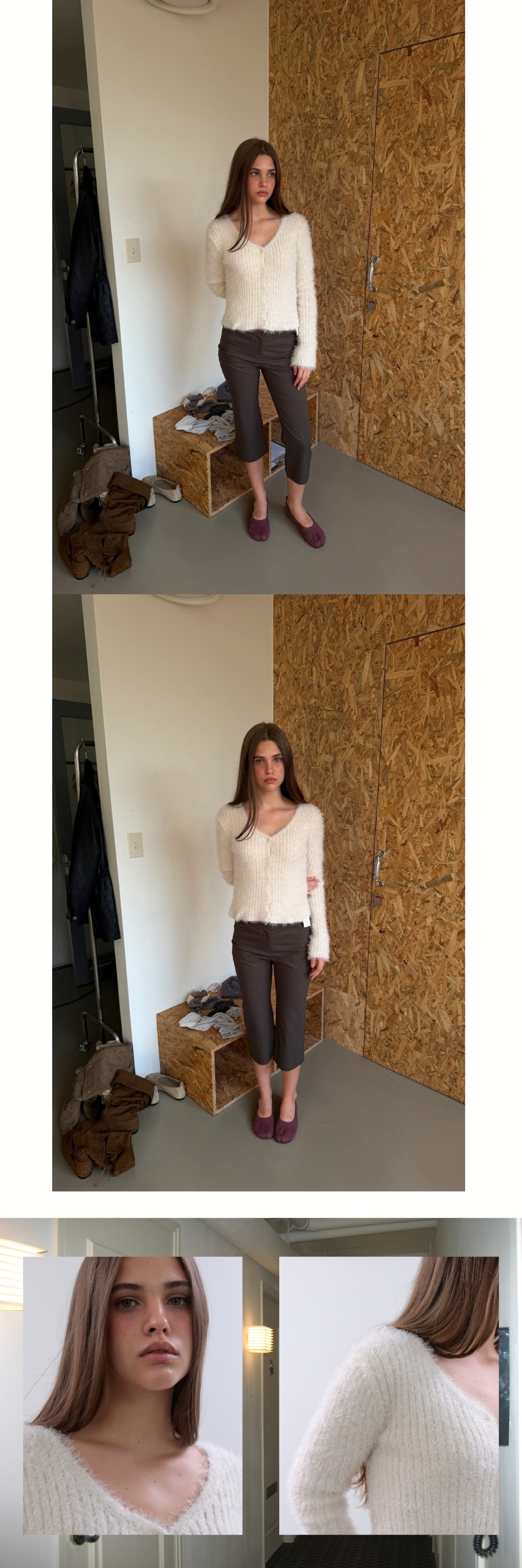 MELLOW FUR CARDIGAN (IVORY)
