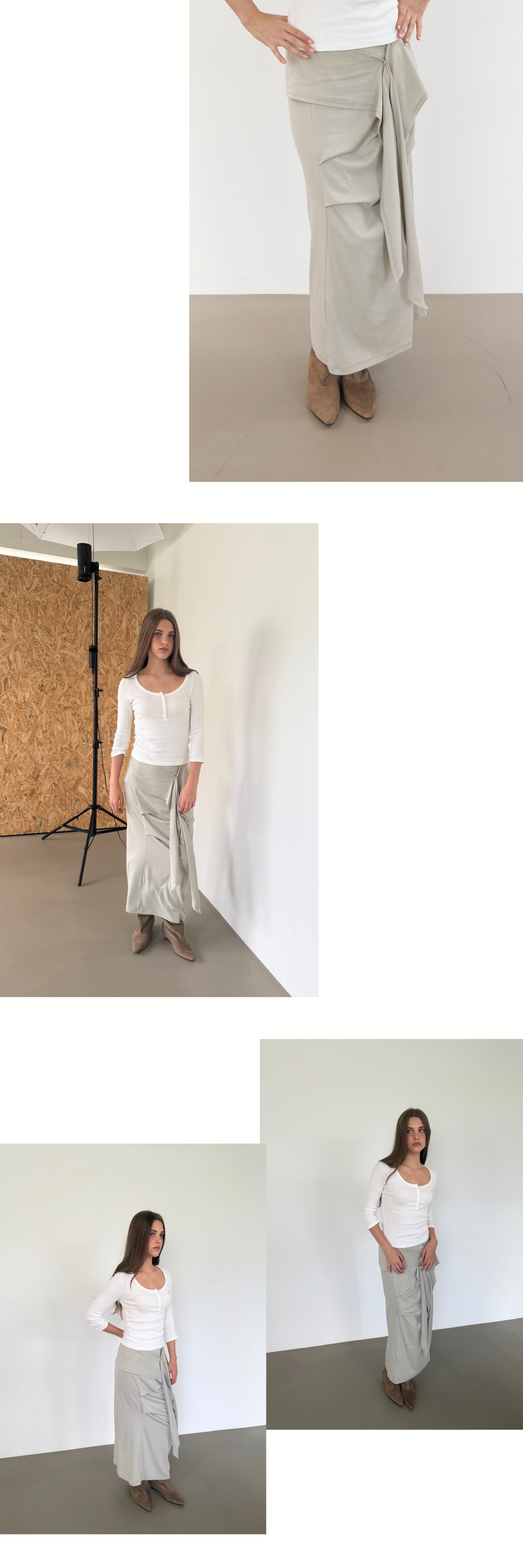 TUK WRAP SKIRT (BEIGE)