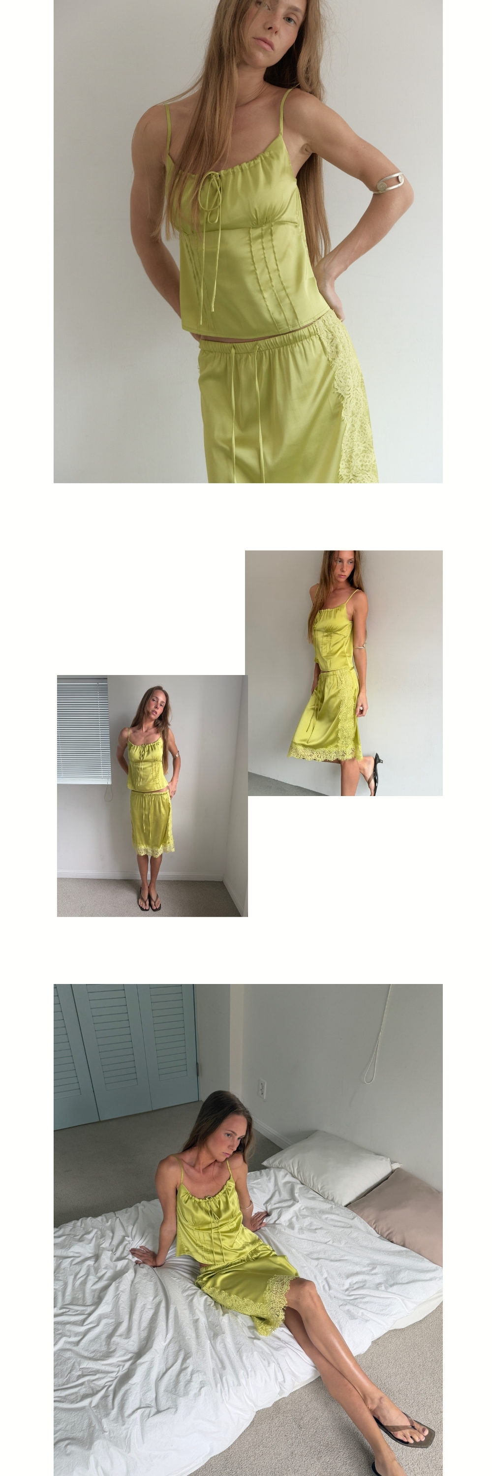 SILK TOUCH LACE SET (GREEN)