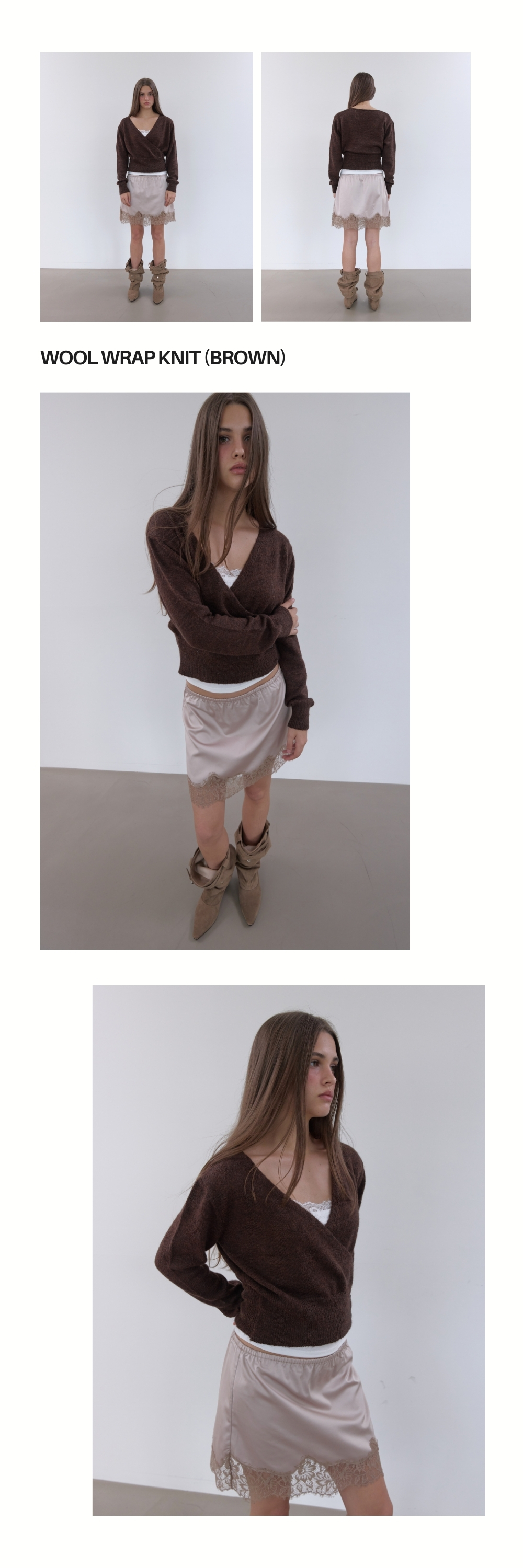 WOOL WRAP KNIT (BROWN)