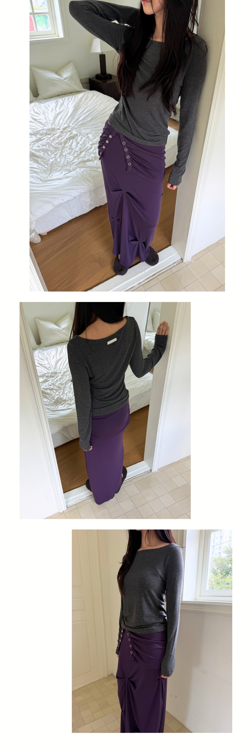 BASIC ANGORA BOAT T (CHARCOAL)