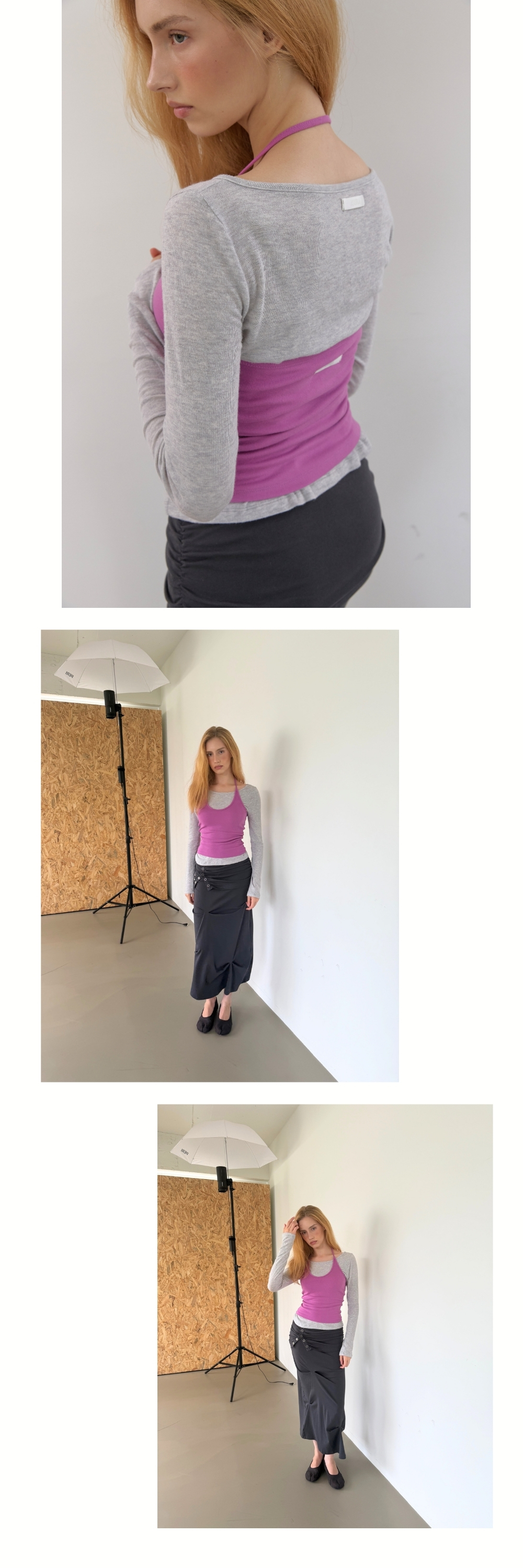 BASIC ANGORA BOAT T (MELANGE GREY)