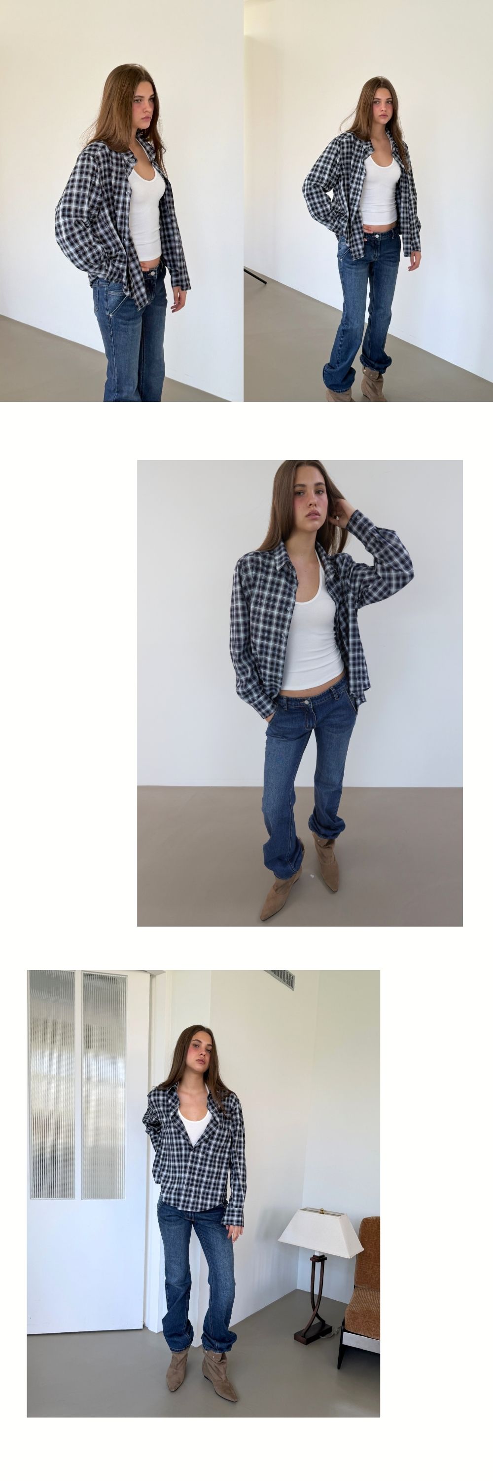 CLASSIC CHECK SHIRT (SLIM-NAVY)