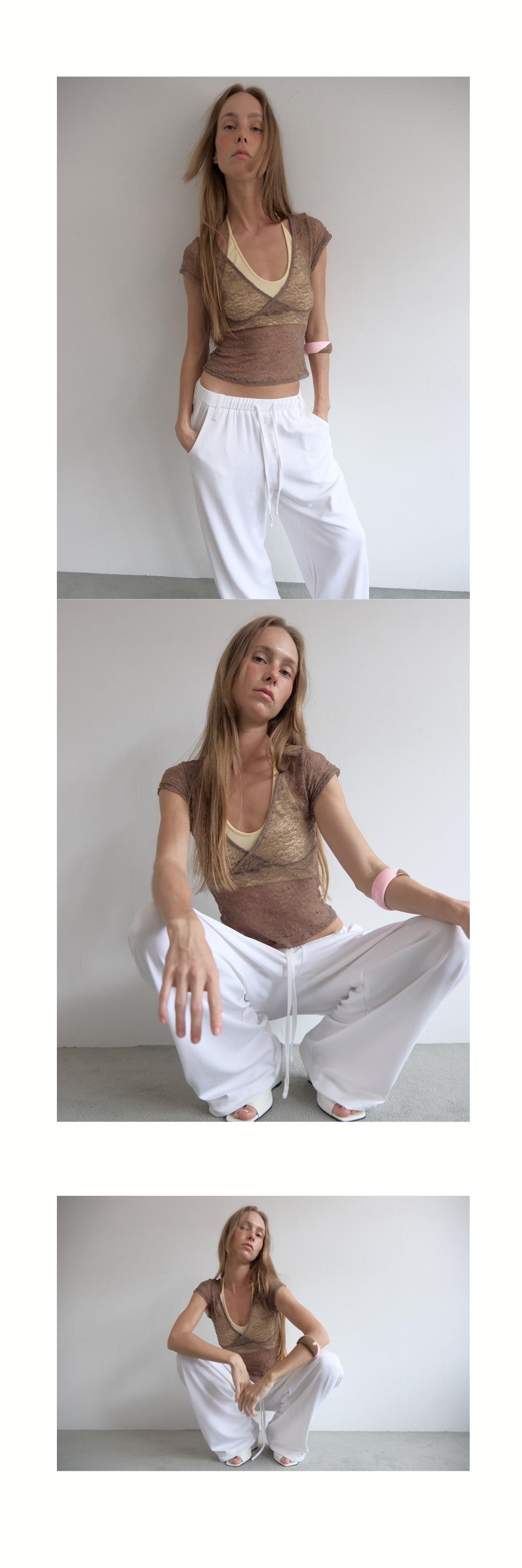 SHEER WRAP T (BROWN)