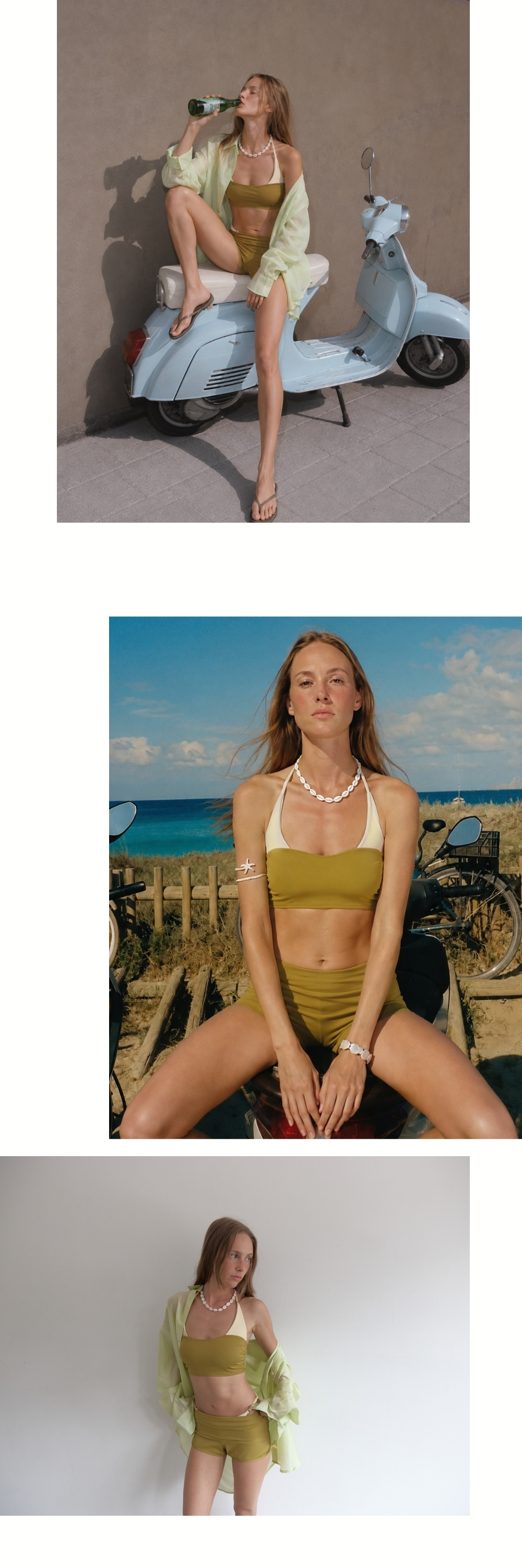 LAYERED 3-PIECES BIKINI (OLIVE)