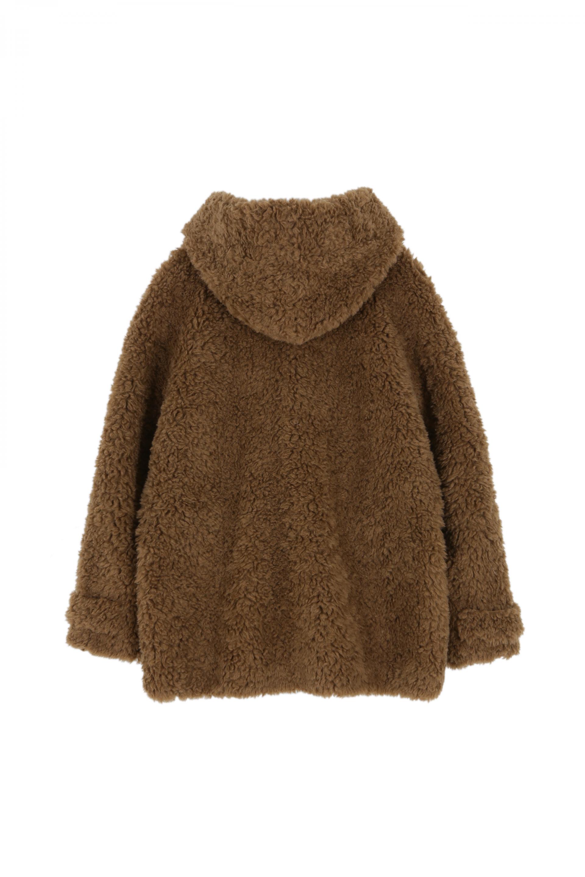 WOOL SHEARLING HOODIE MUSTANG (BROWN) | ファッション通販サイト NUGU