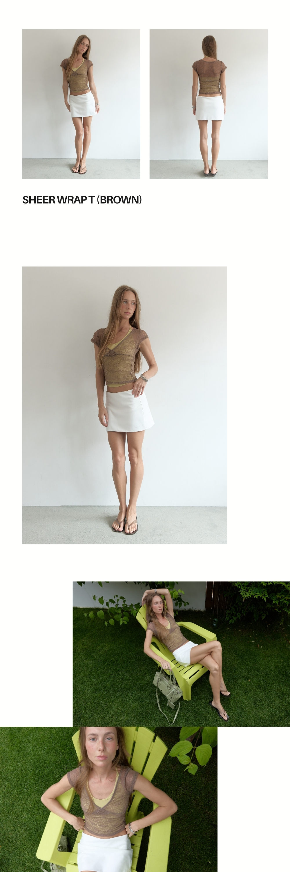 SHEER WRAP T (BROWN)