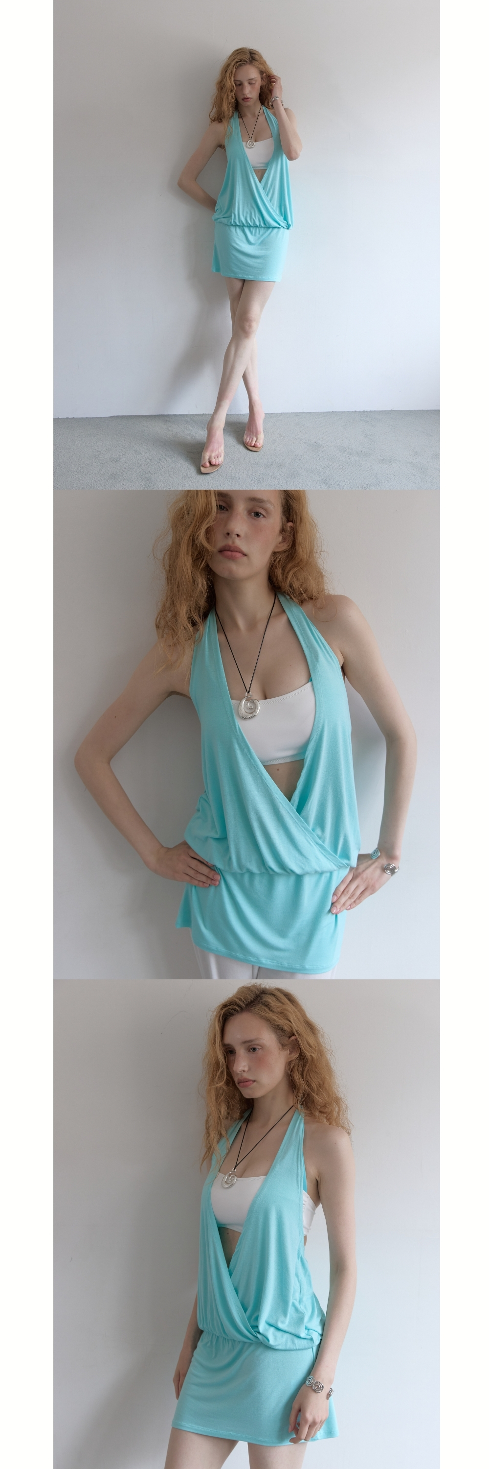 SUNSET WRAP DRESS (MINT)