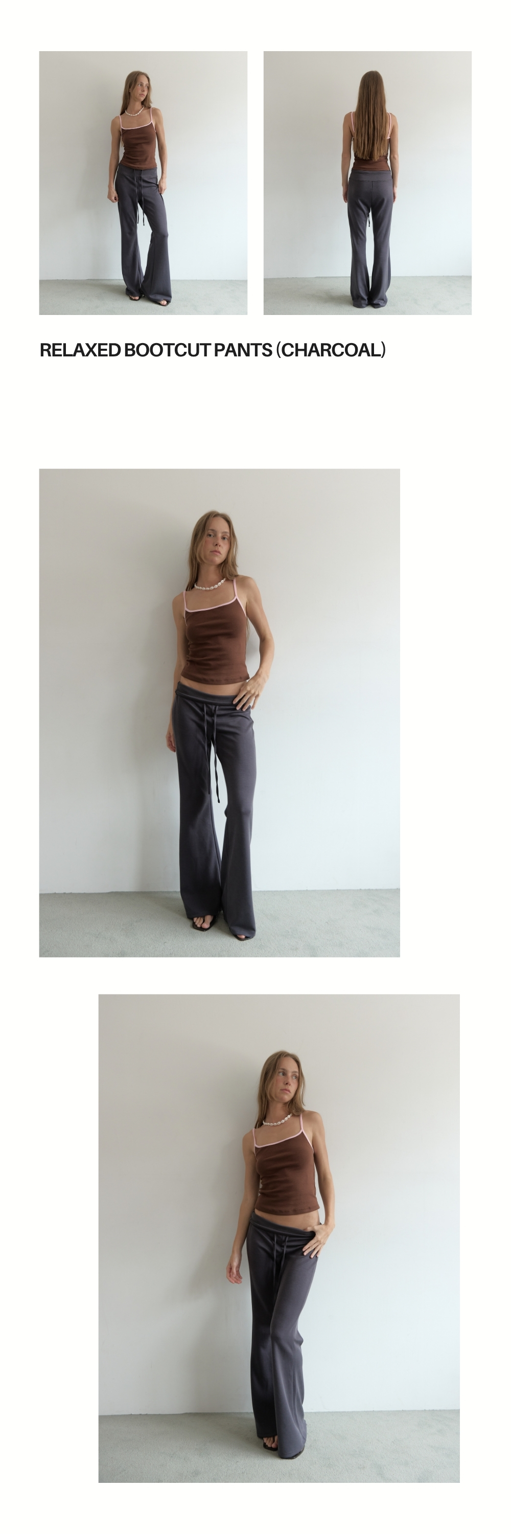 RELAXED BOOTCUT PANTS (CHARCOAL)