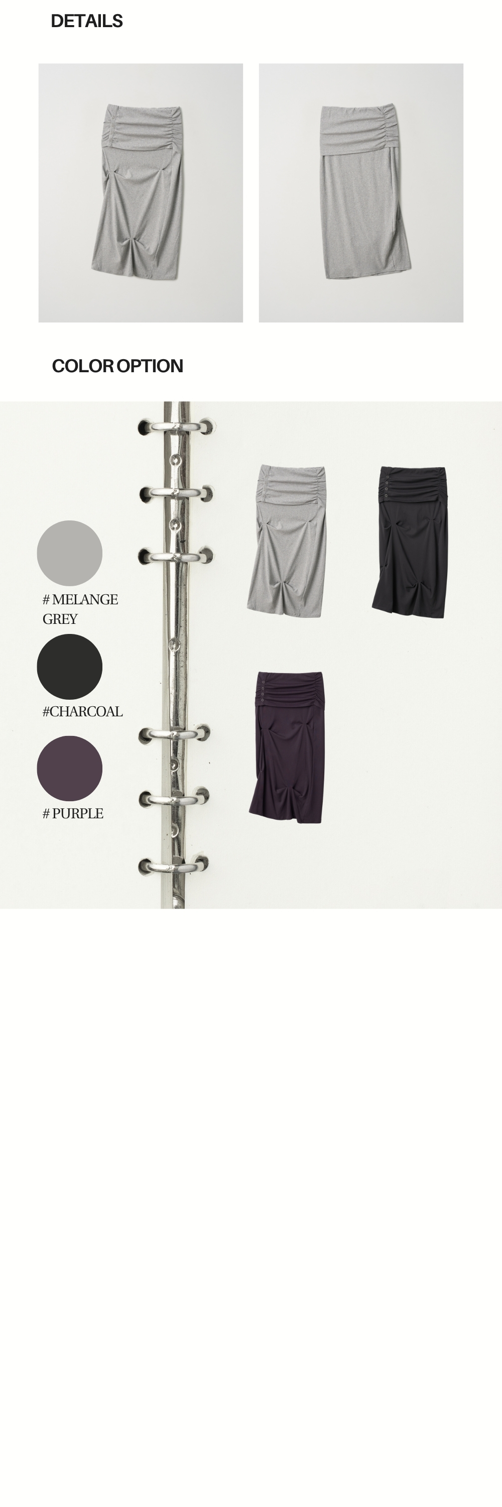 SNAP DRAPE SKIRT (MELAGE GREY)