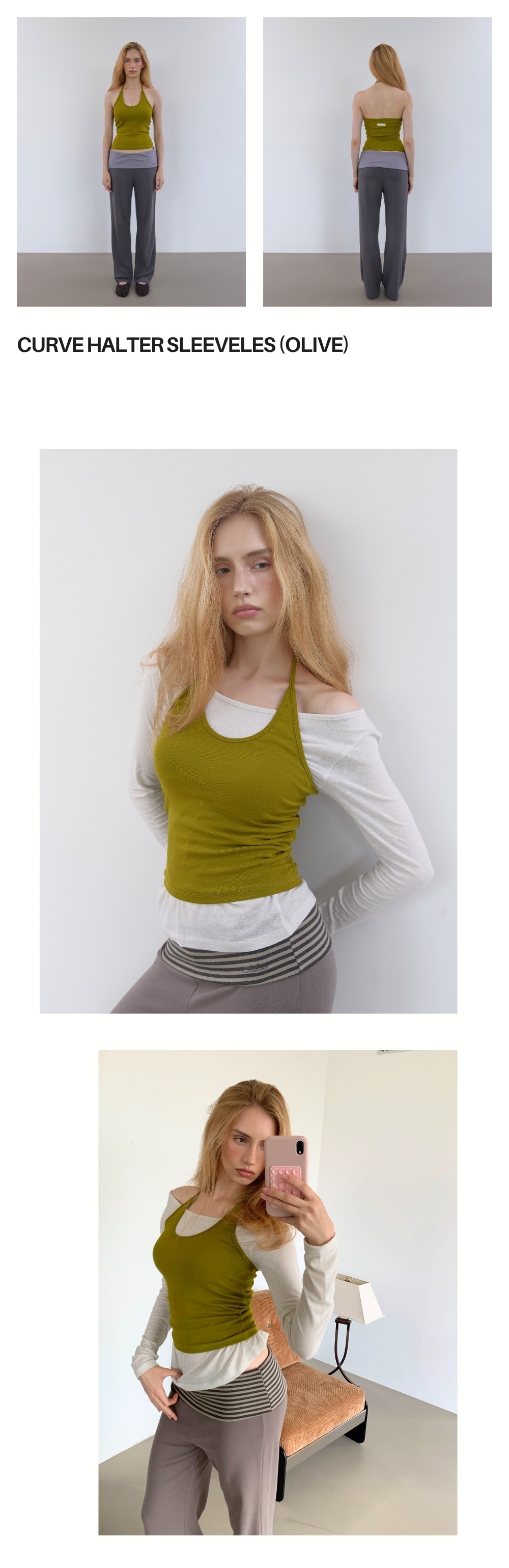CURVE HALTER SLEEVELESS 2+1
