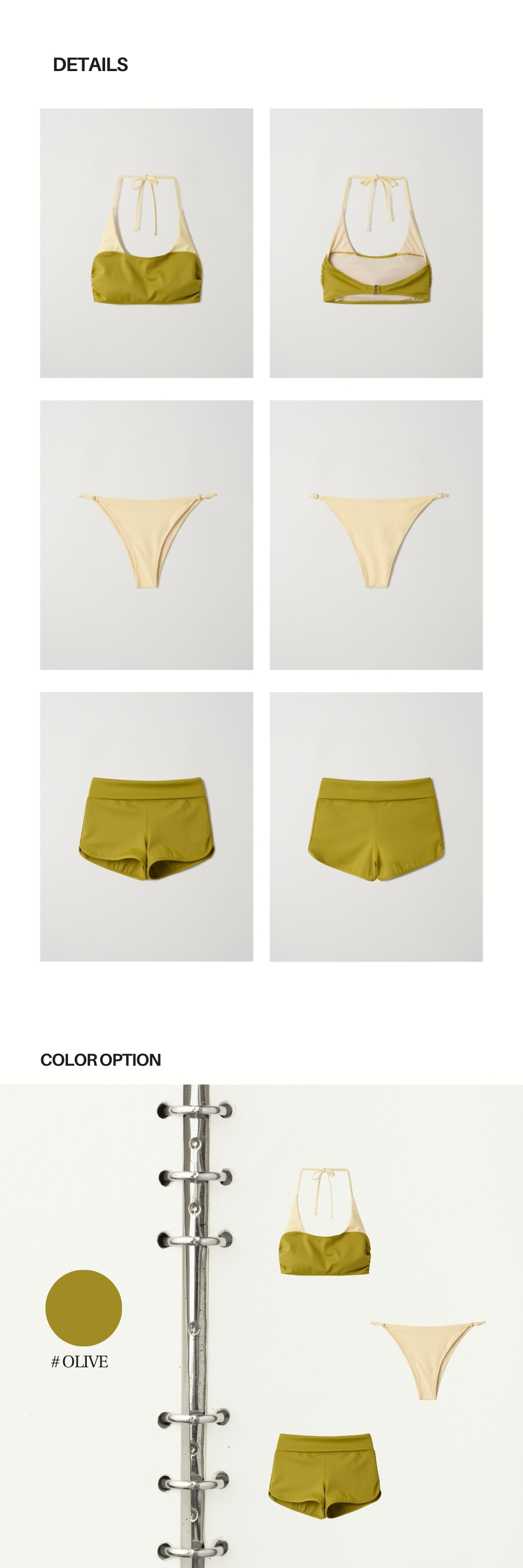 LAYERED 3-PIECES BIKINI (OLIVE)