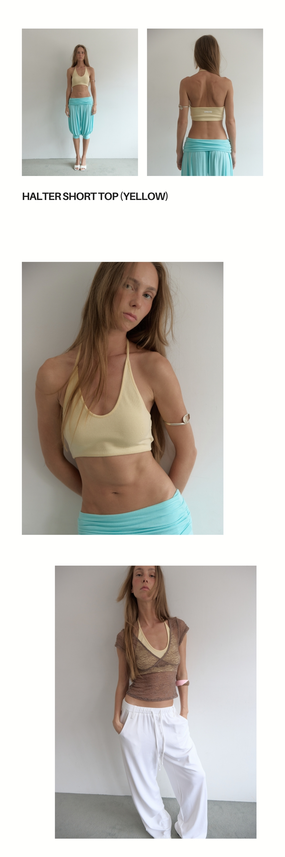 HALTER SHORT TOP (YELLOW)
