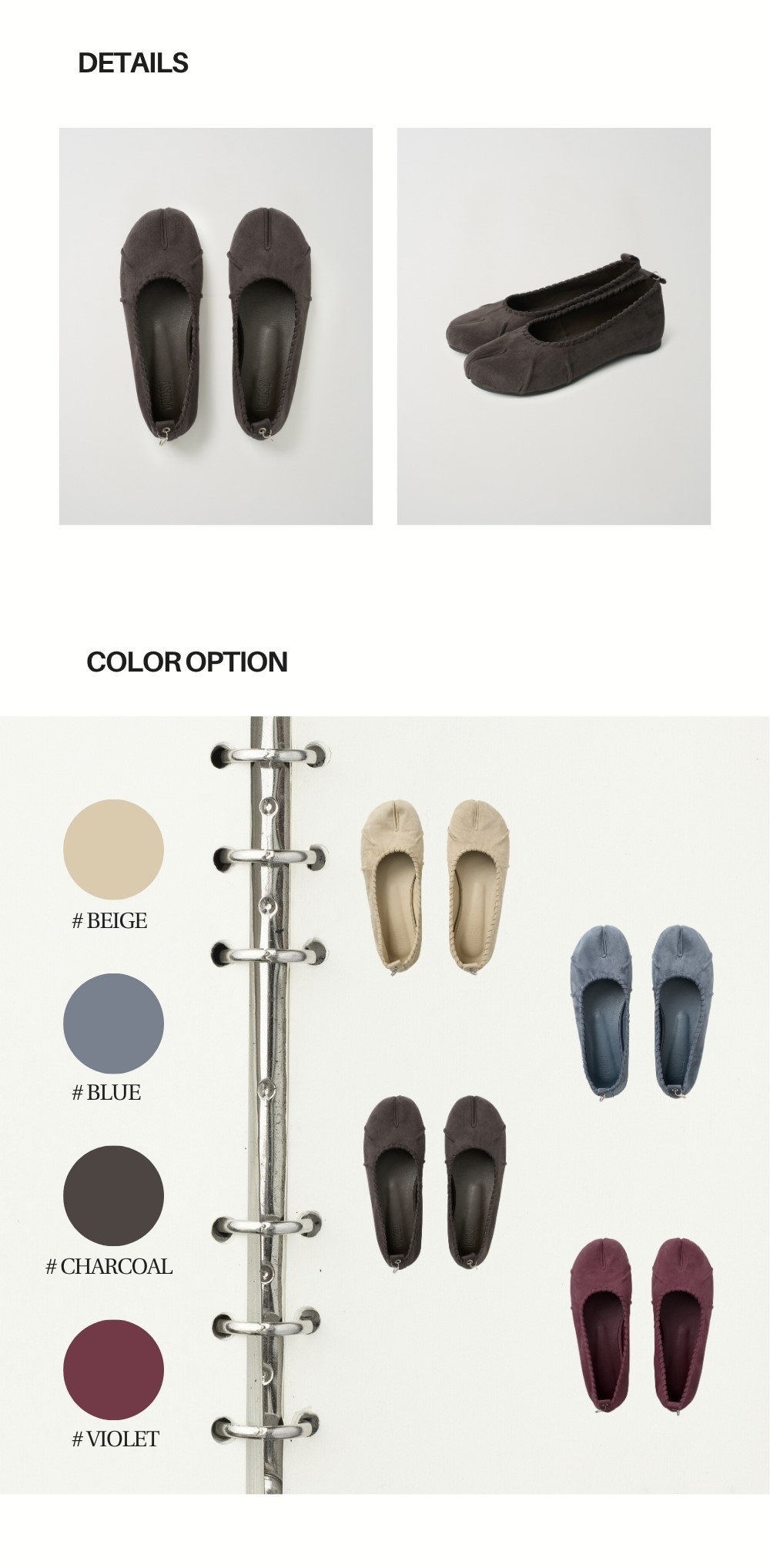 TWIST TABI FLAT (CHARCOAL)