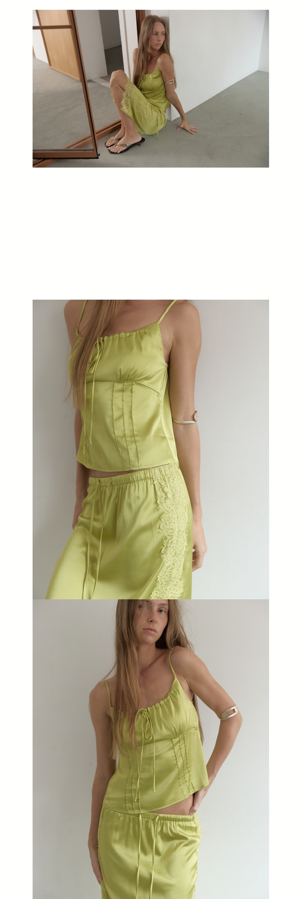 SILK TOUCH LACE SET (GREEN)