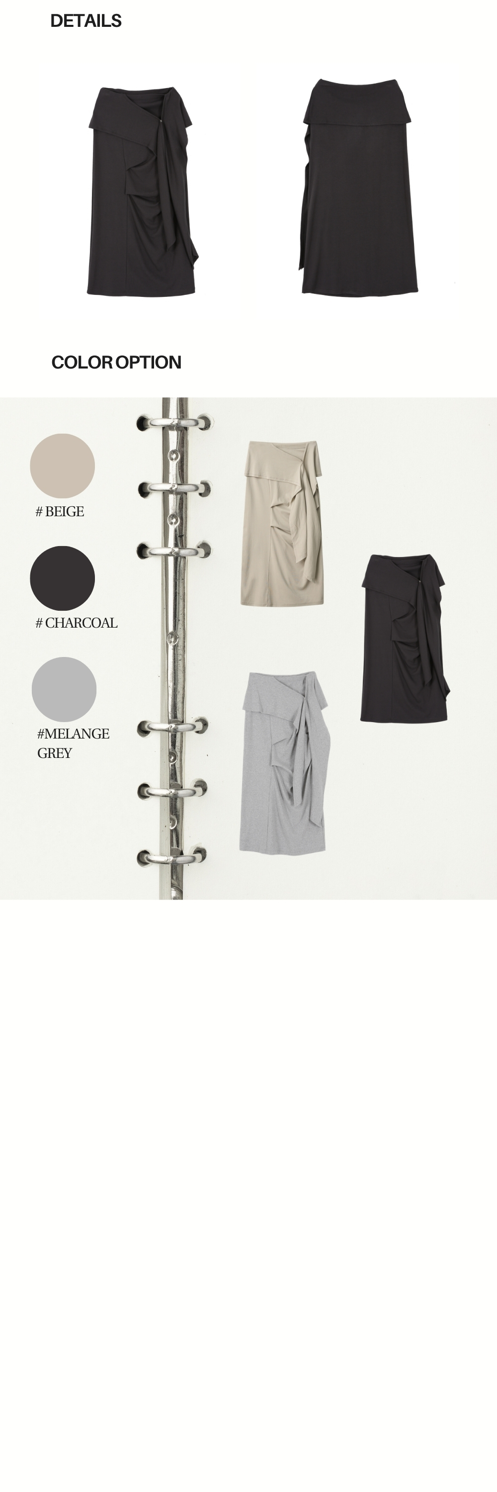TUK WRAP SKIRT (CHARCOAL)