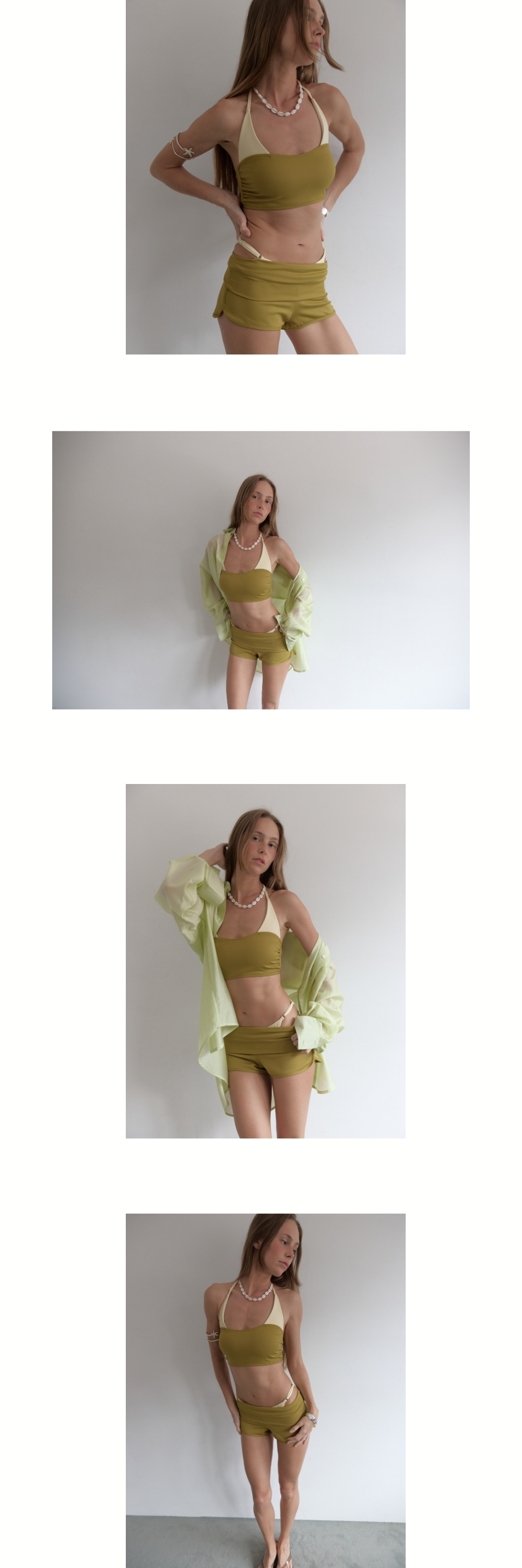 LAYERED 3-PIECES BIKINI (OLIVE)