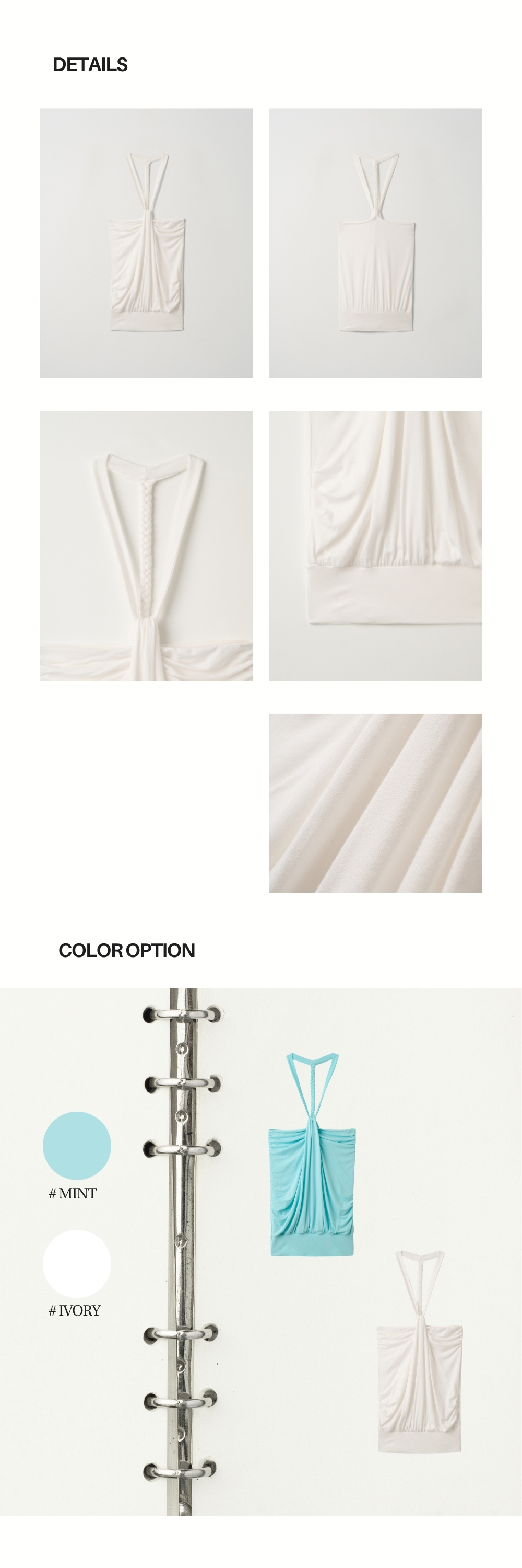 TWIST HALTER TOP (IVORY)