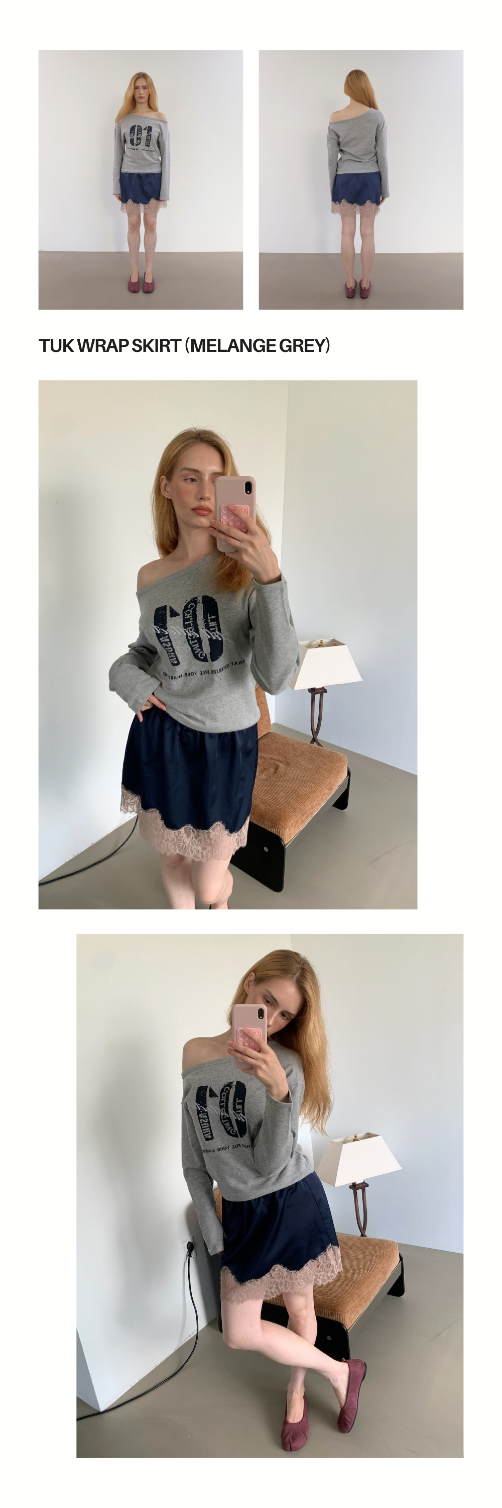 COLLECTING 01 ONE SHOULDER T (MELANGE GREY)