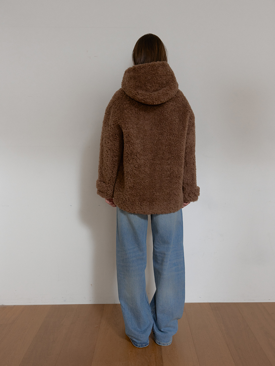 WOOL SHEARLING HOODIE MUSTANG (BROWN) | ファッション通販サイト NUGU