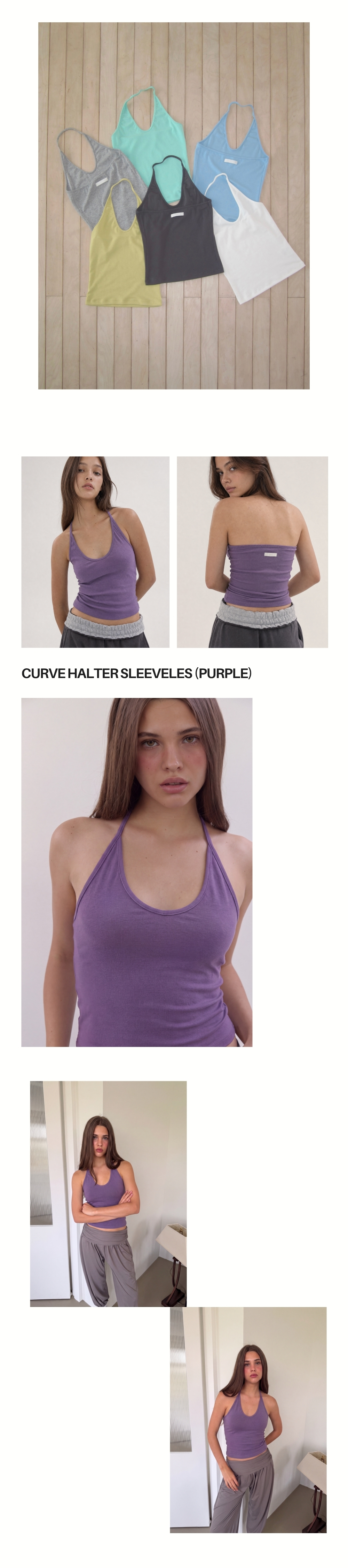CURVE HALTER SLEEVELESS (PURPLE)