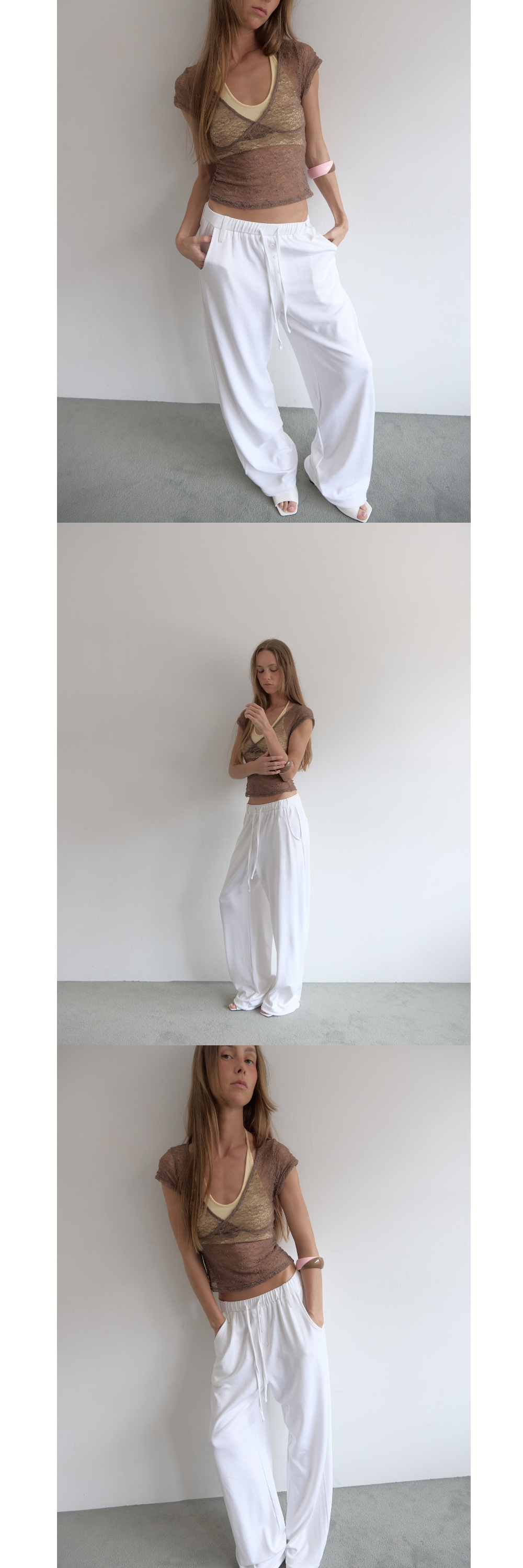 LAZY SWEAT PANTS - LONG (WHITE)