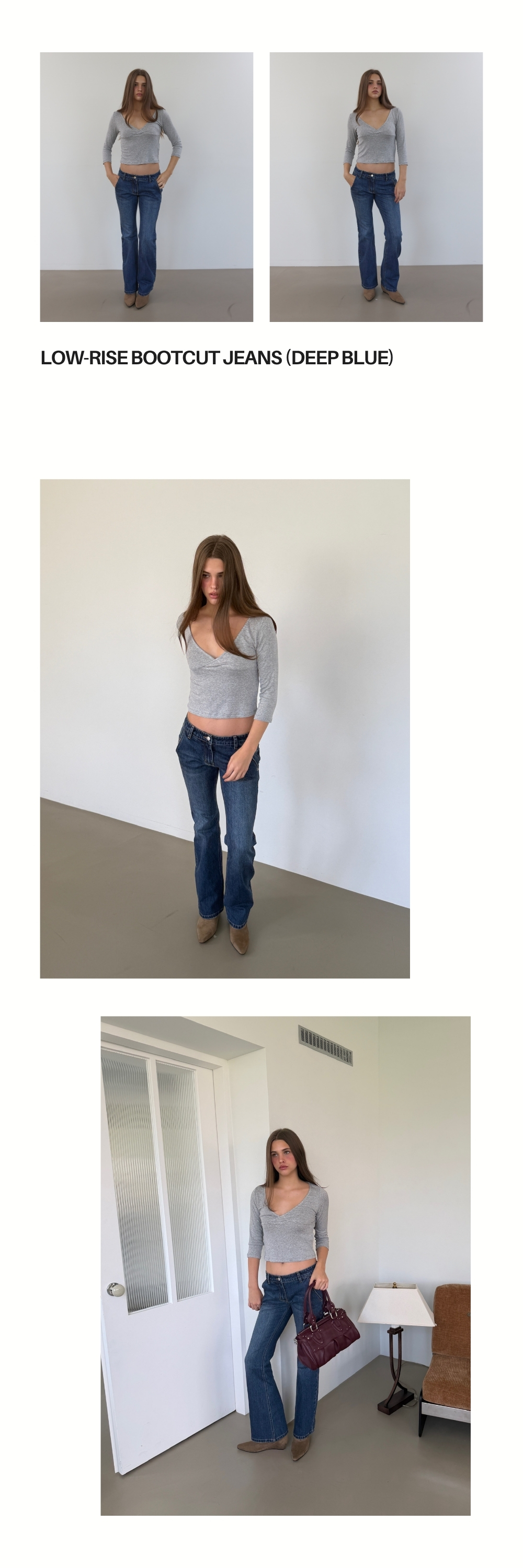 LOW-RISE BOOTCUT JEANS (DEEP BLUE)