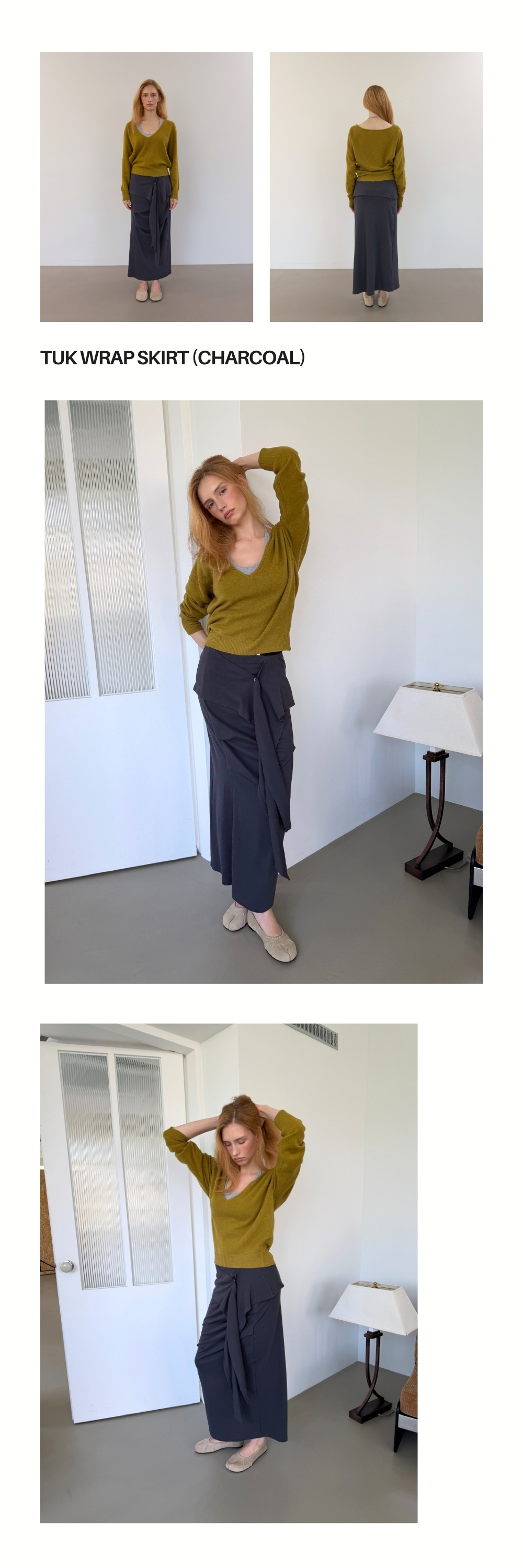 TUK WRAP SKIRT (CHARCOAL)