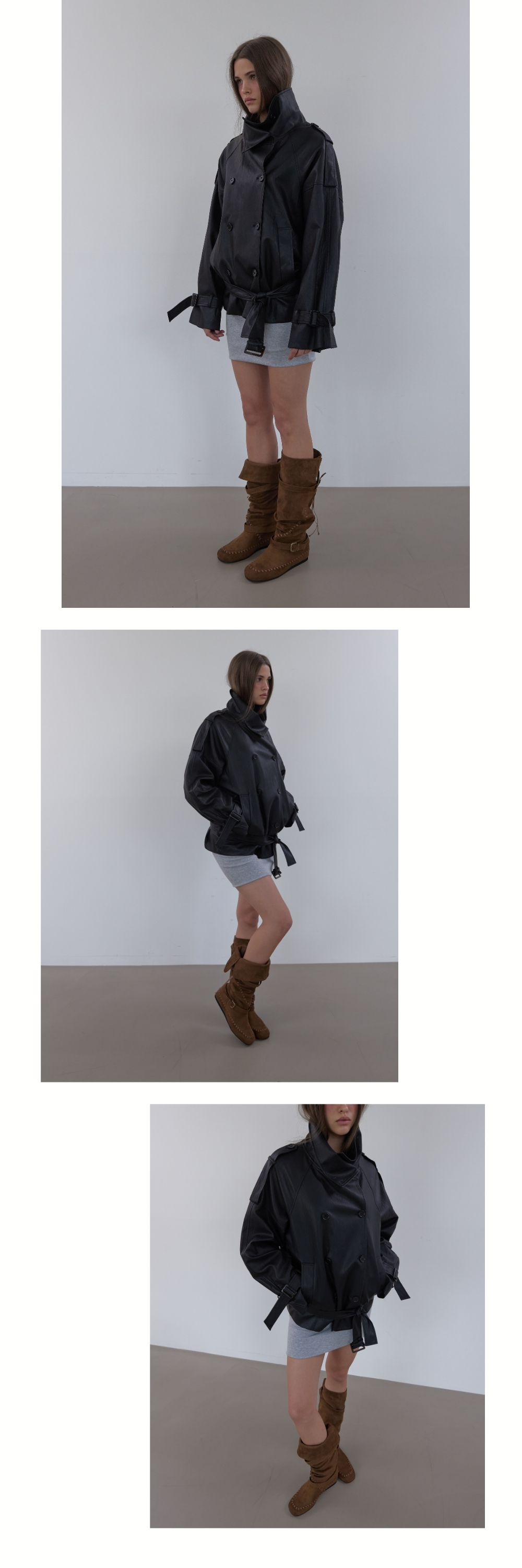 BRAID SUEDE BOOTS (BROWN)