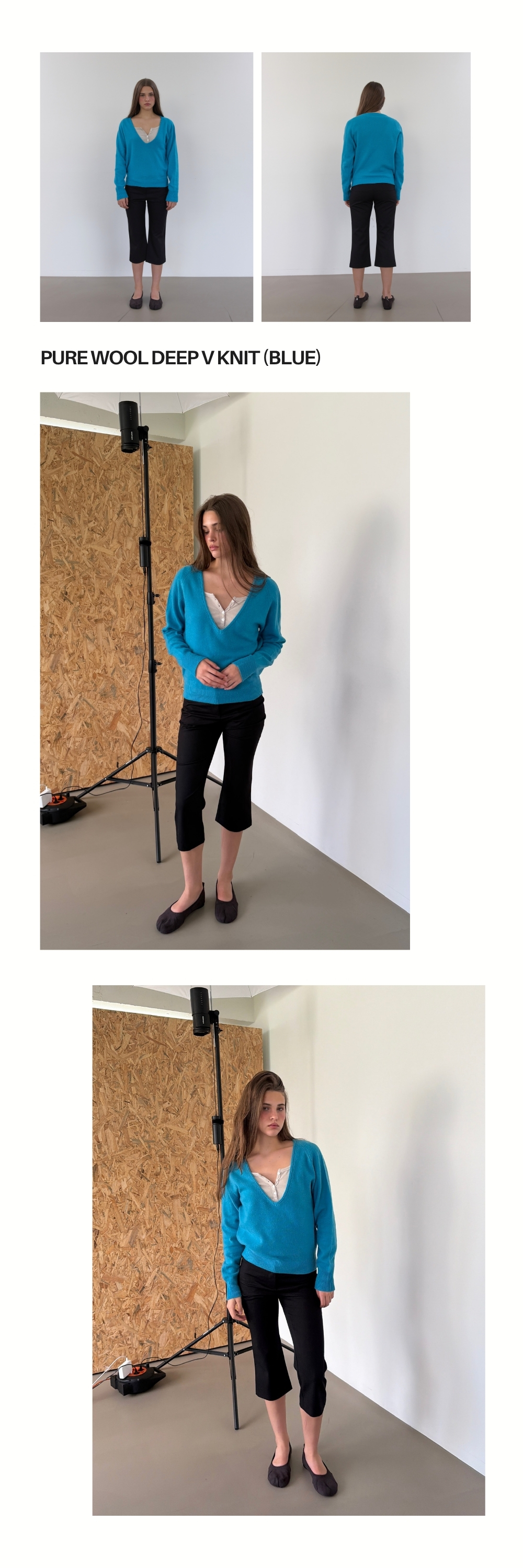 PURE WOOL DEEP V KNIT (2+1)