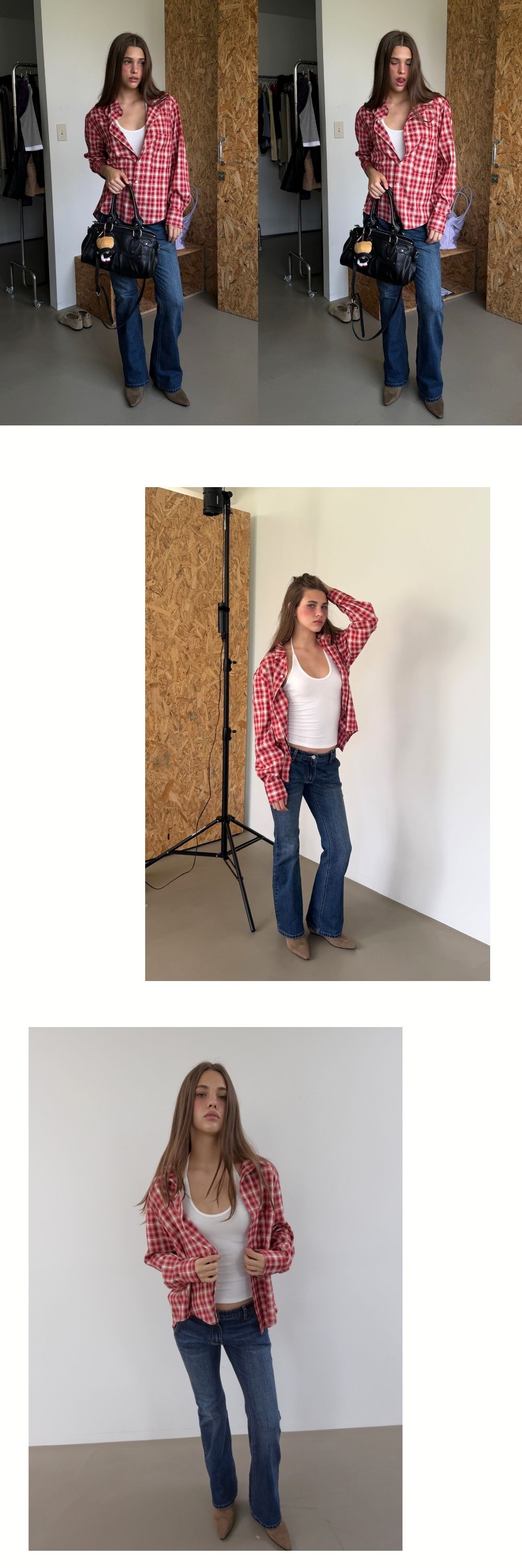 CLASSIC CHECK SHIRT (SLIM-RED)