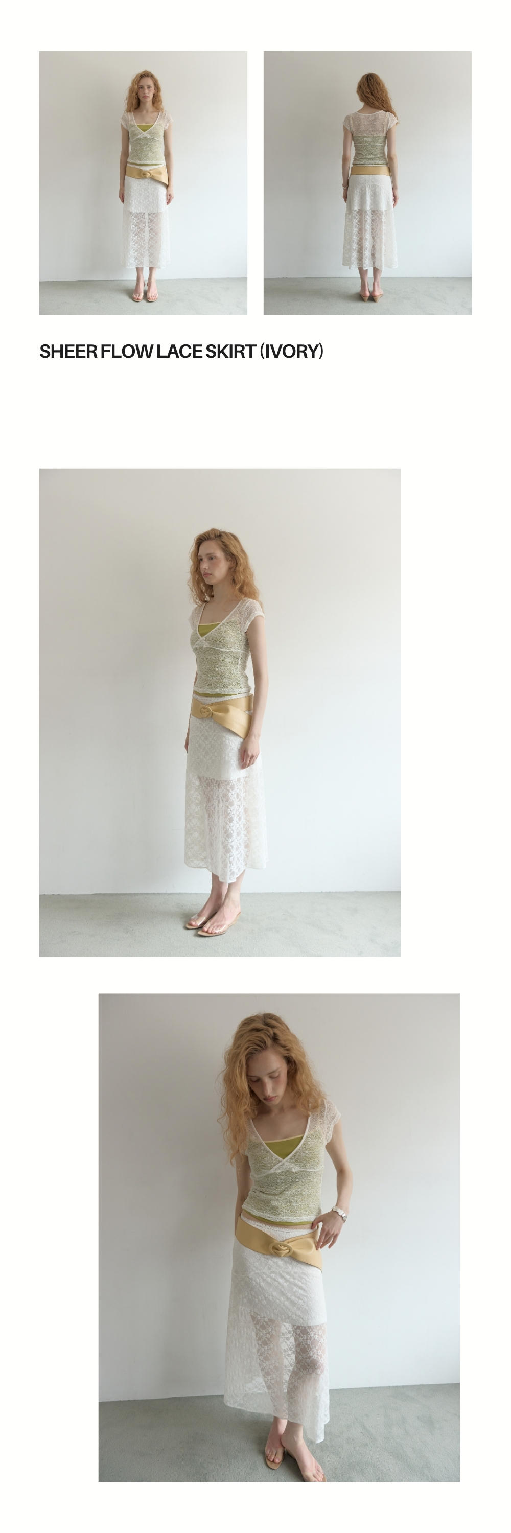 SHEER FLOW LACE SKIRT (IVORY)
