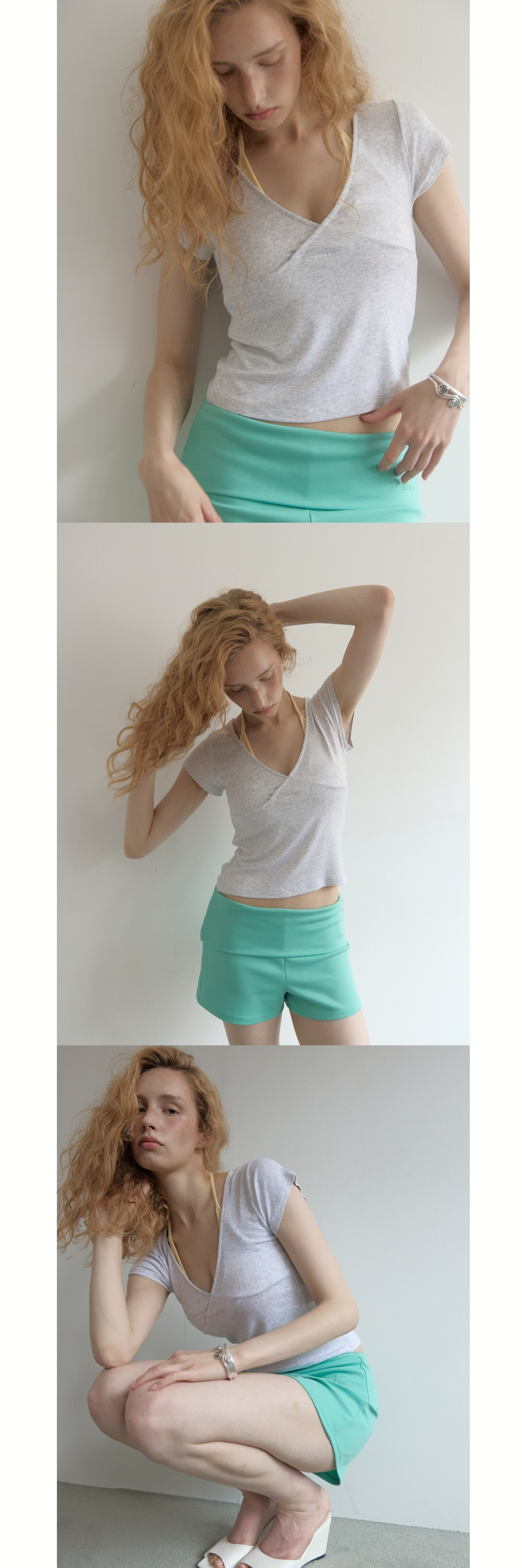 SOLID WRAP T (MELANGE GREY)