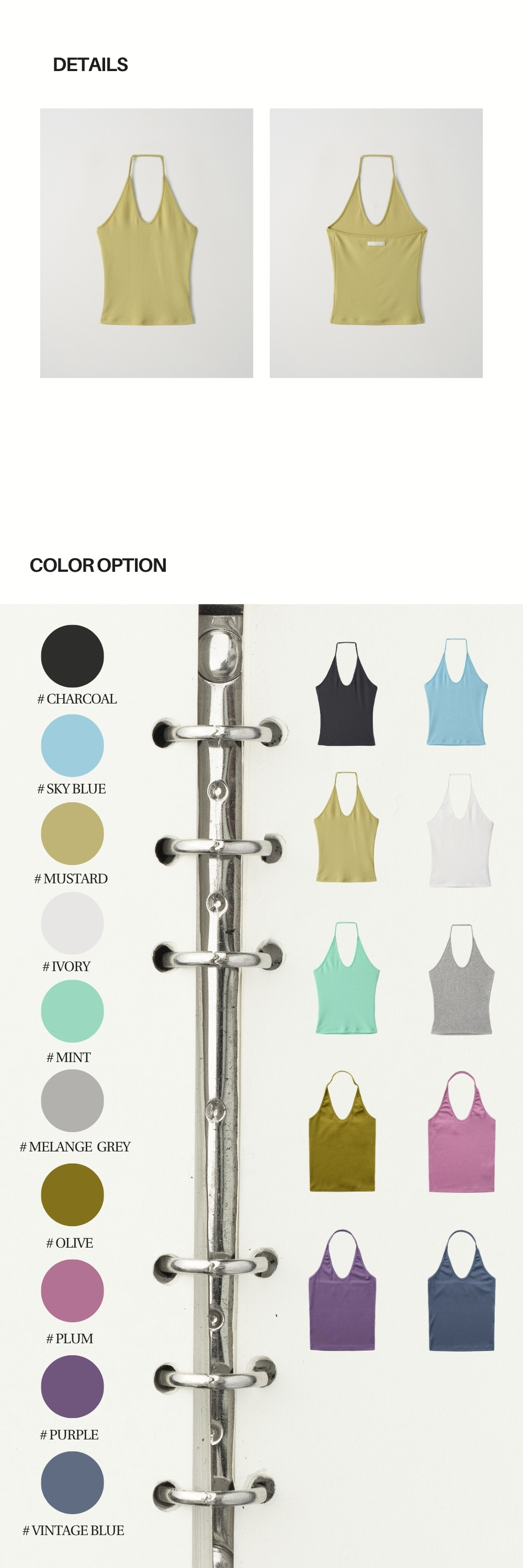 CURVE HALTER SLEEVELESS (MUSTARD)