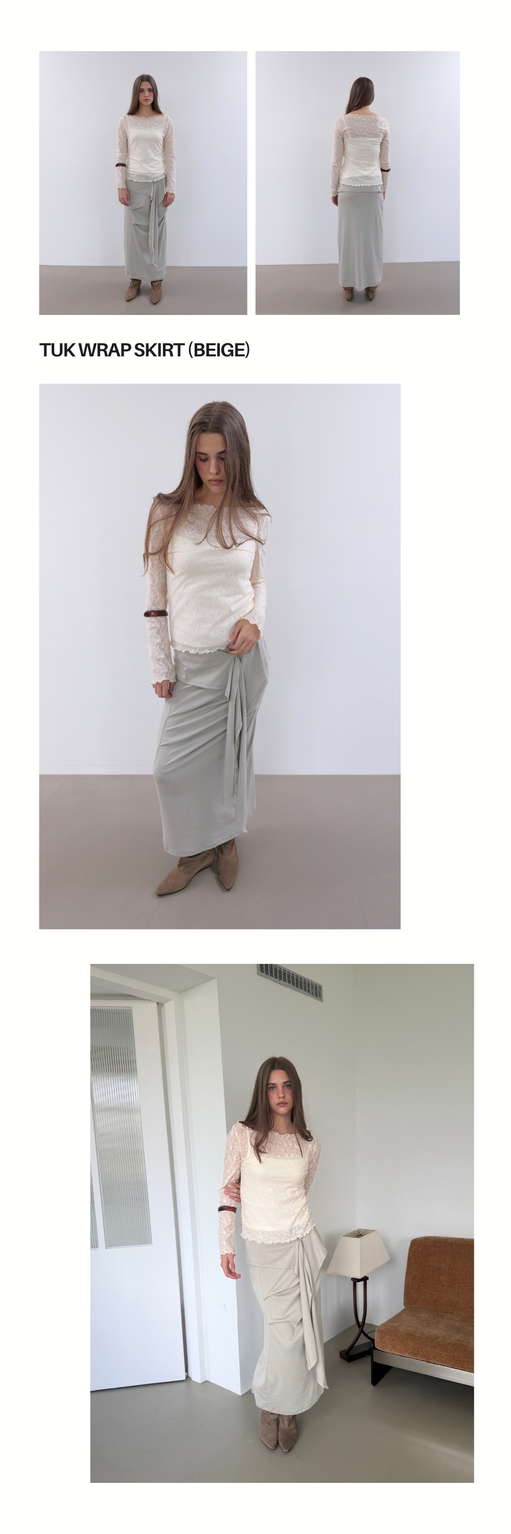 TUK WRAP SKIRT (BEIGE)