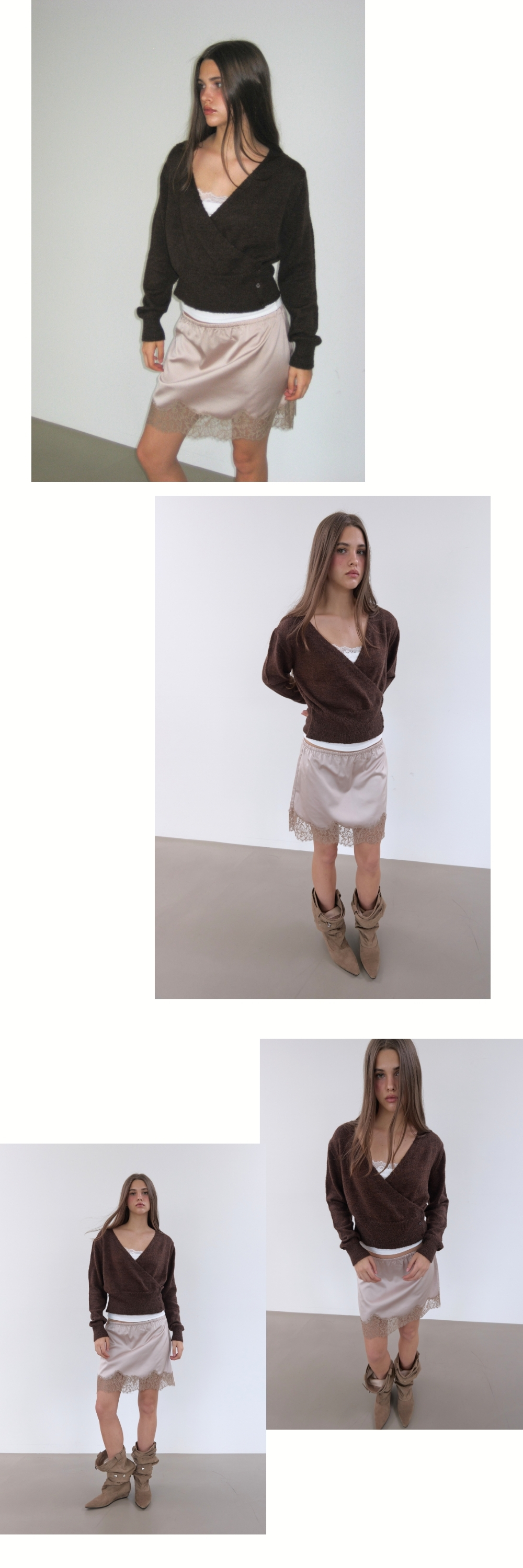 WOOL WRAP KNIT (BROWN)