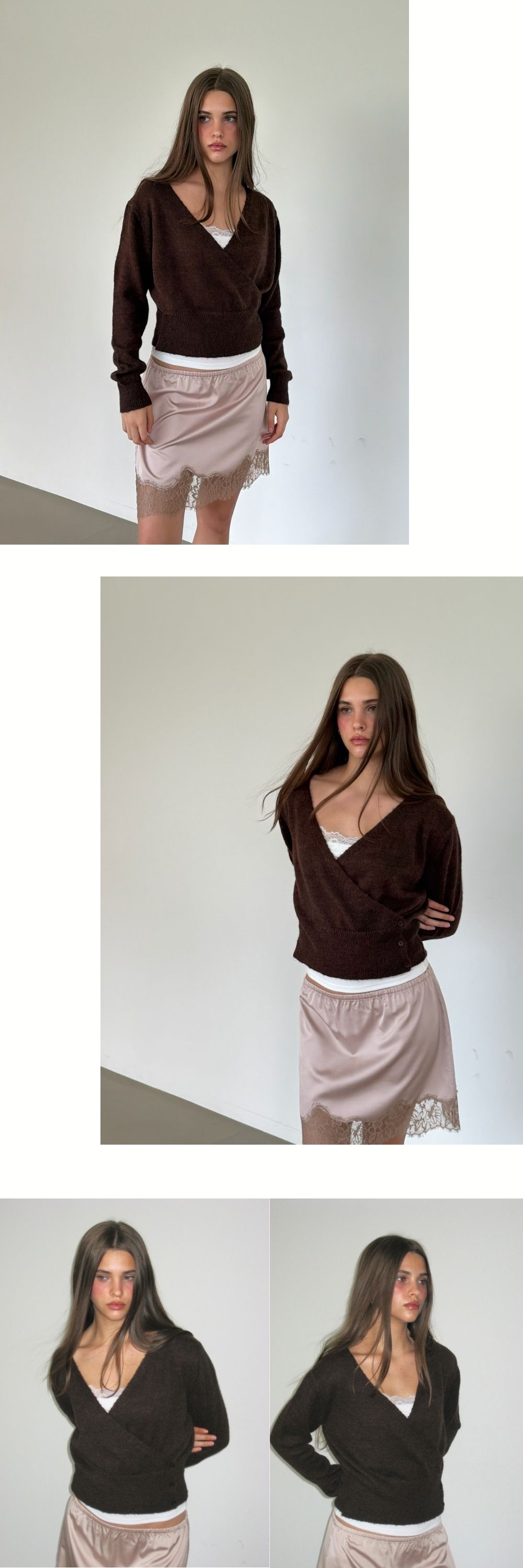 WOOL WRAP KNIT (BROWN)