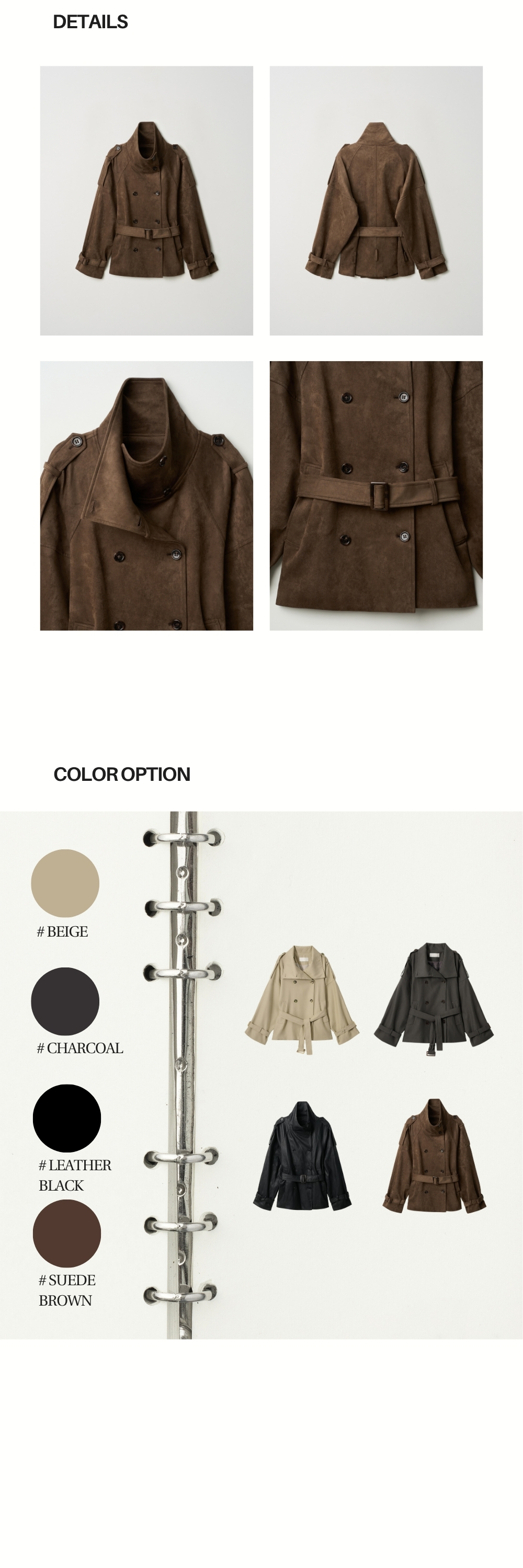 AUTHENTIC TRENCH SUEDE JACKET (BROWN)