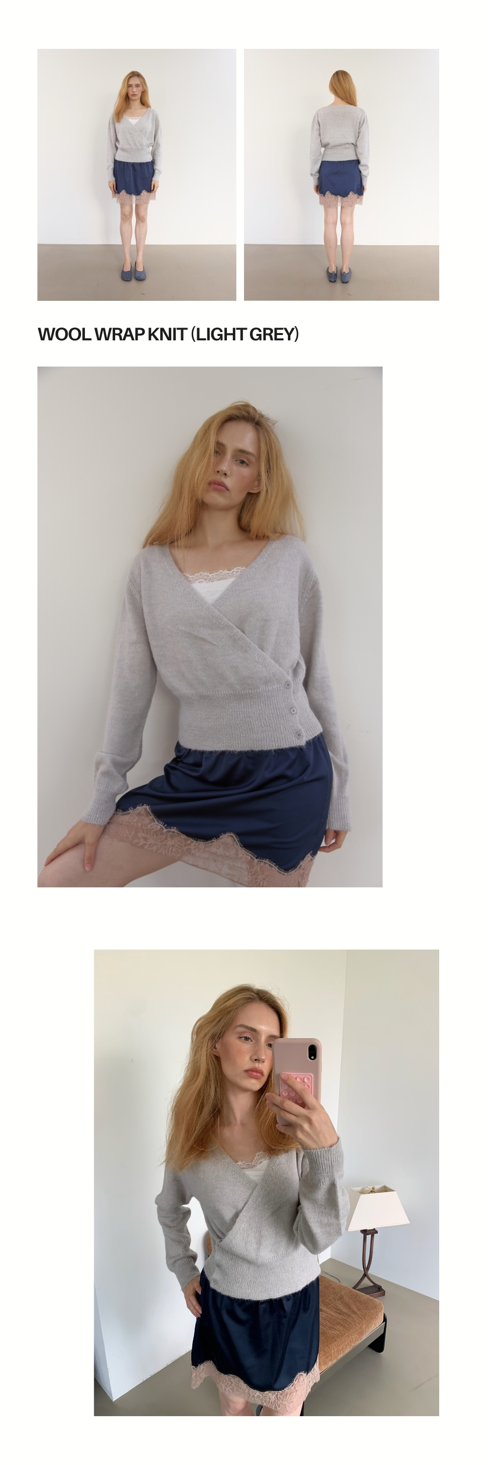 WOOL WRAP KNIT (LIGHT GREY)