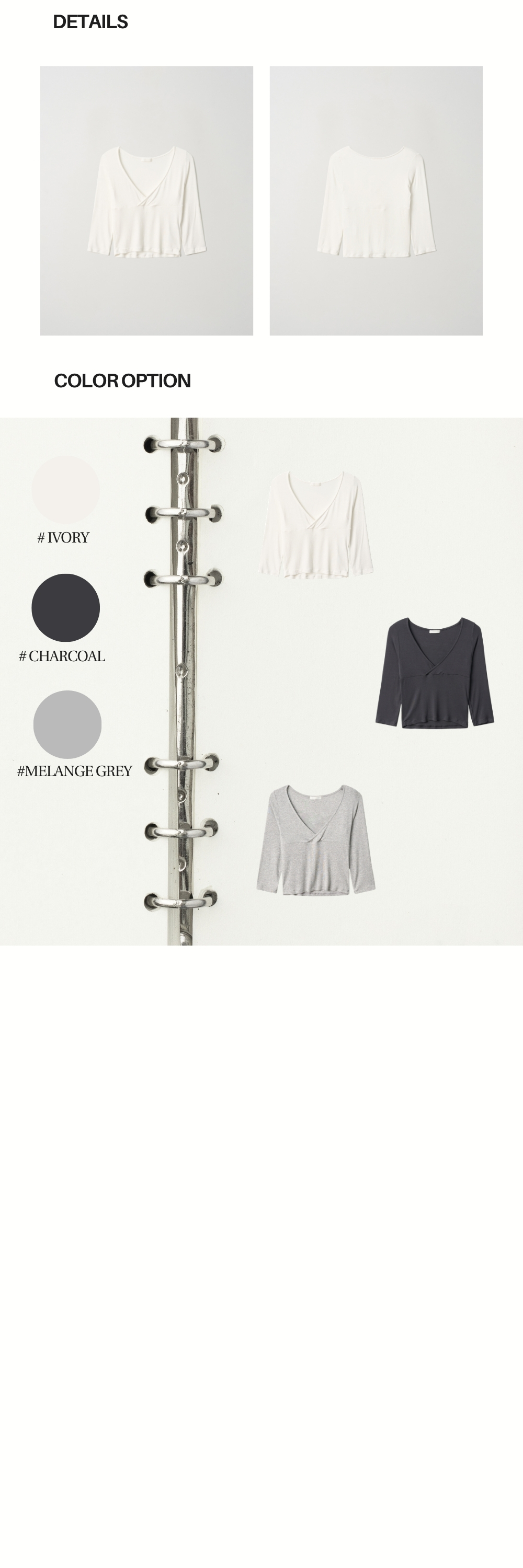 3/4 SLEEVES WRAP T (IVORY)