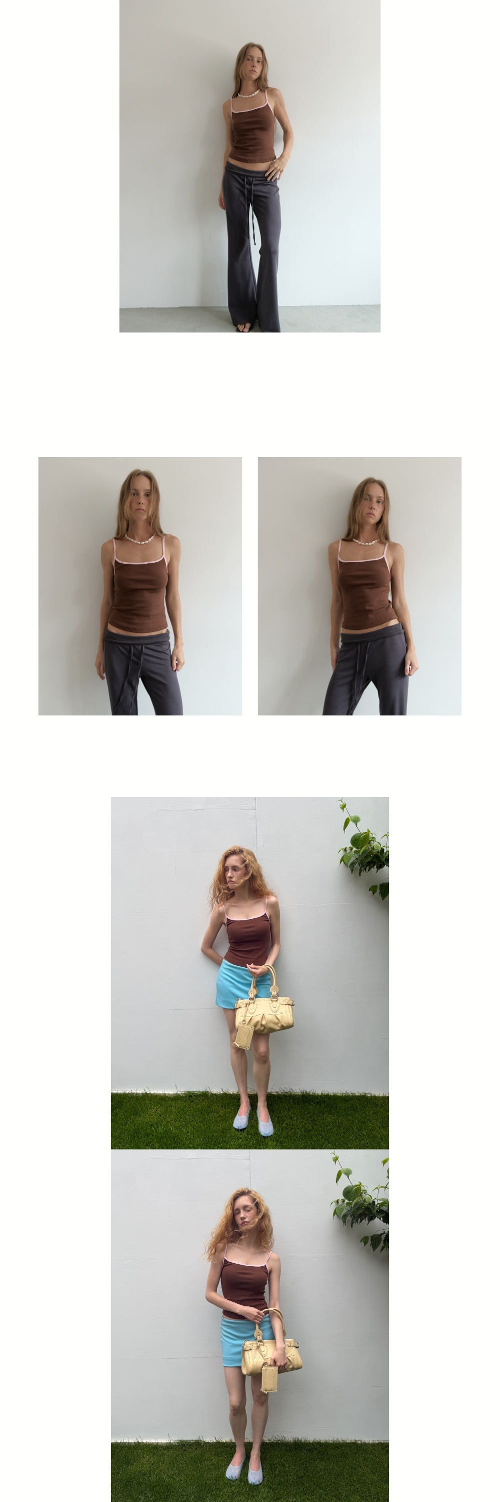 COLOR LINE CAMI (BROWN)
