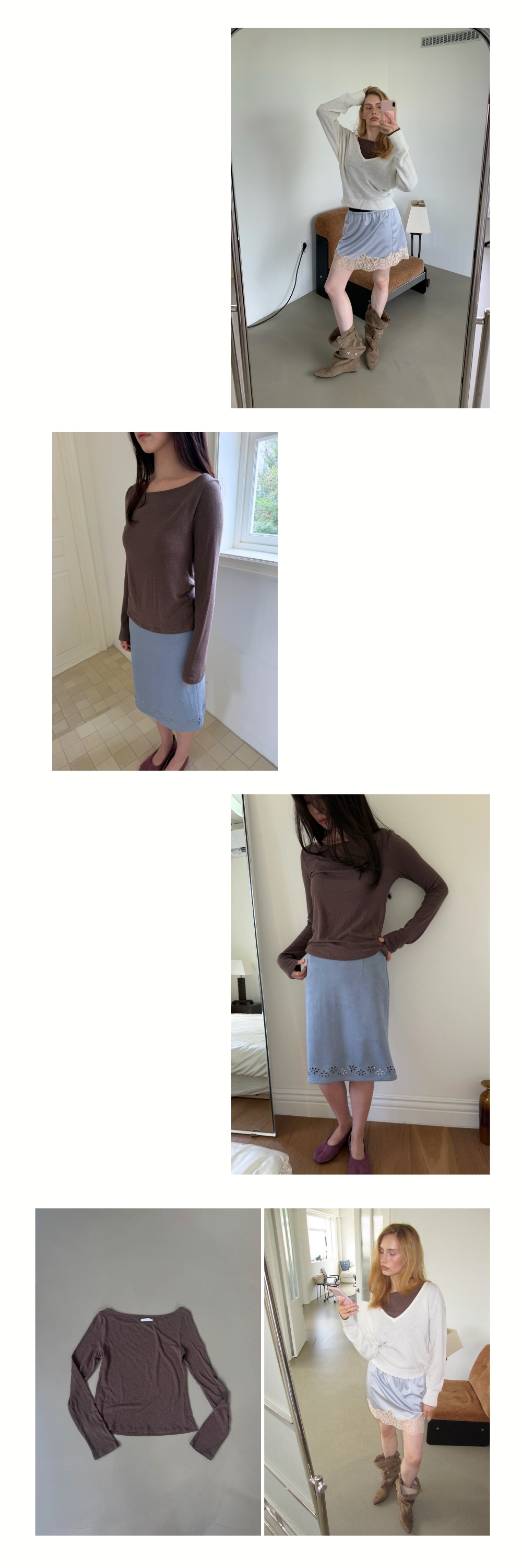 BASIC ANGORA BOAT T (BROWN)