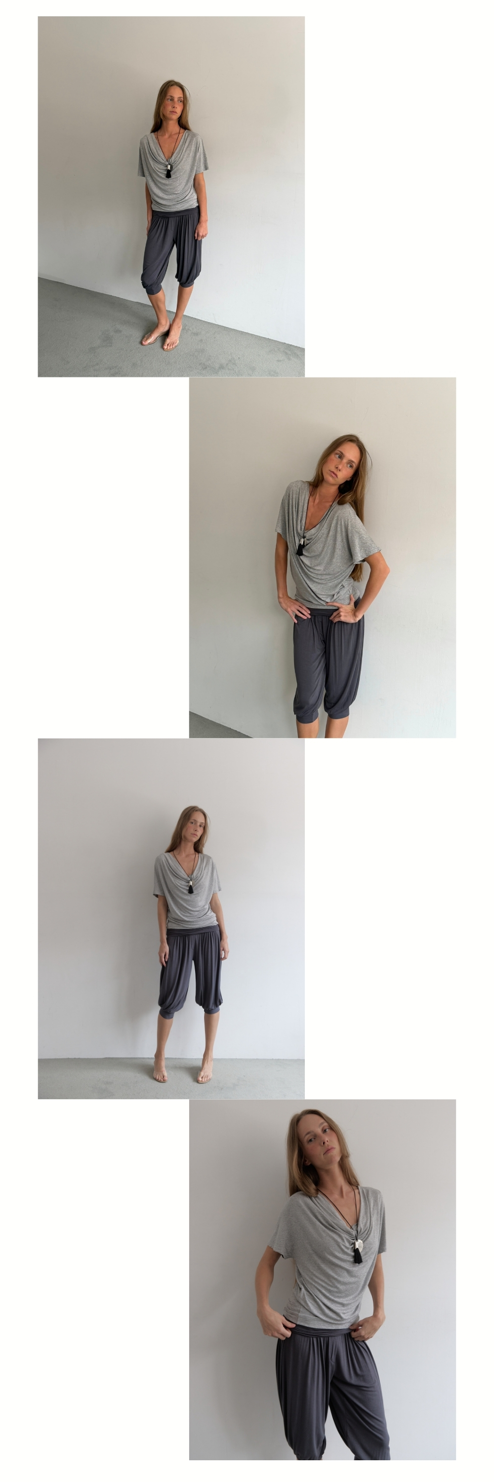 FOLD HAREM PANTS (CHARCOAL)