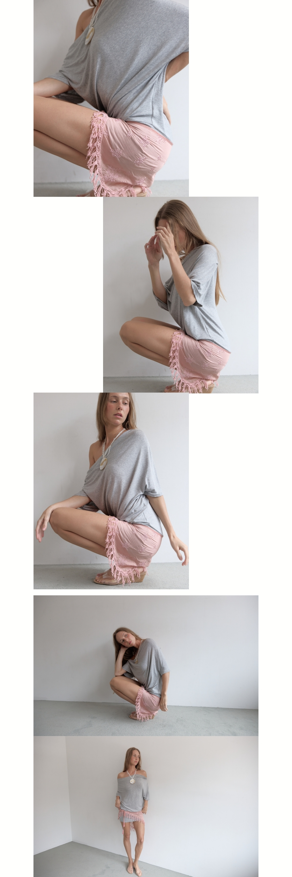 CHIFFON TASSEL SCARF (PINK)