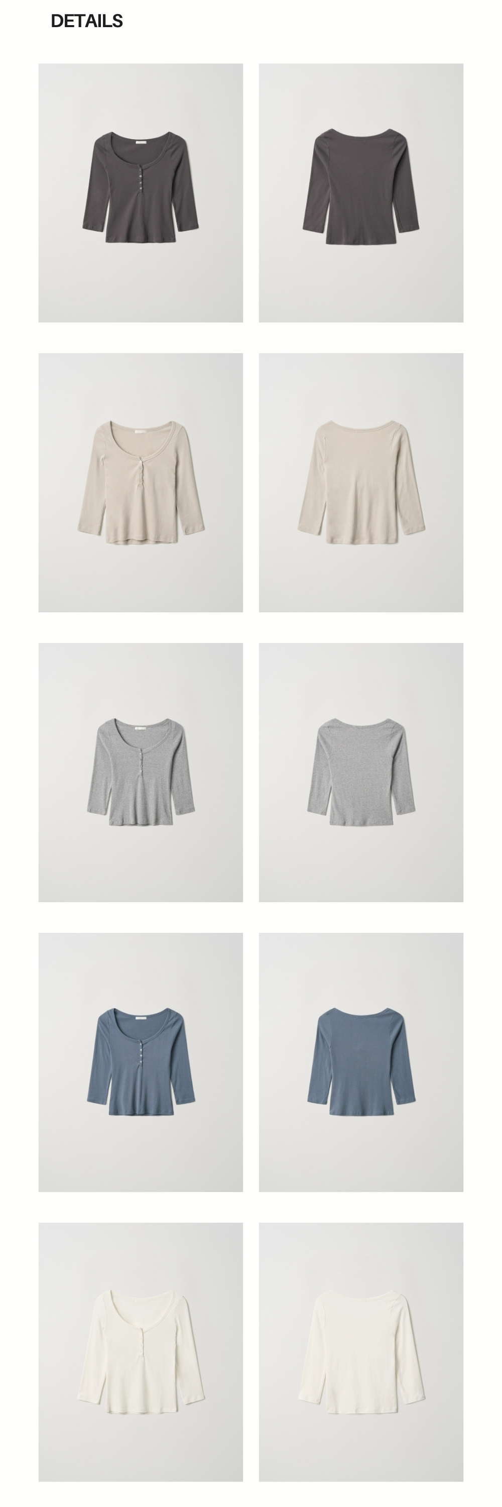 COTTON HENLEY MID SLEEVE T (2+1)