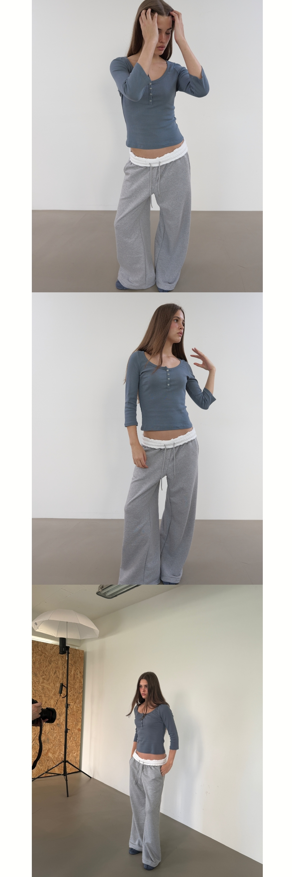 ESSENTIAL FOLD PANTS (MELANGE GREY)