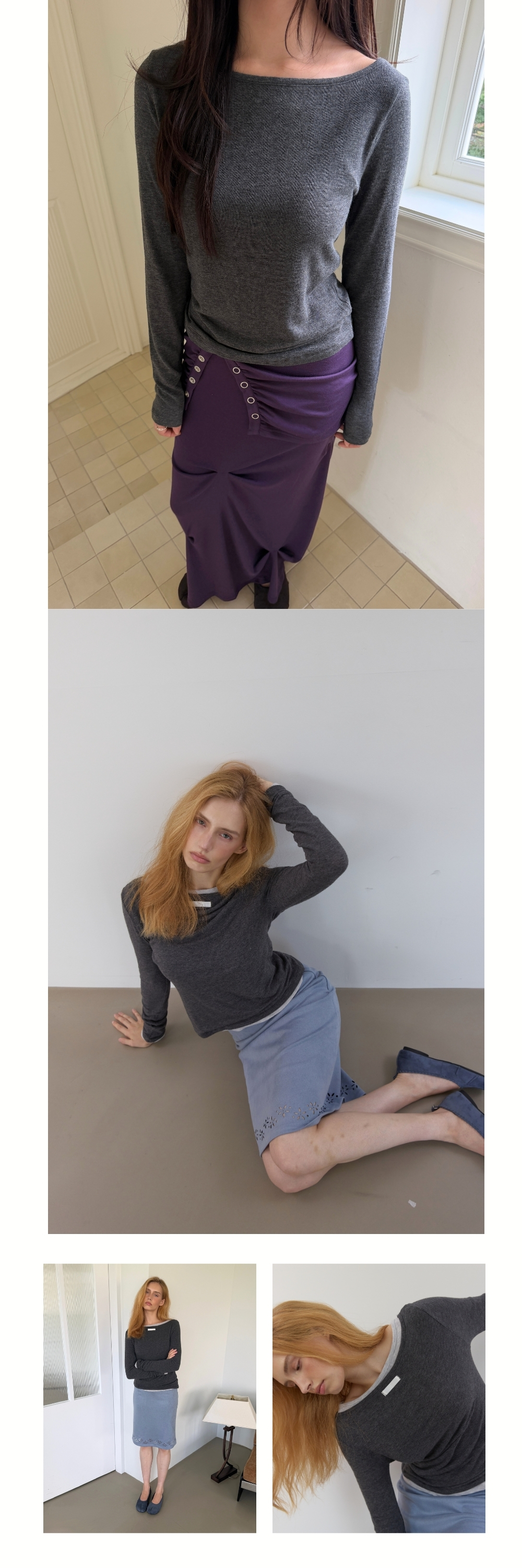 BASIC ANGORA BOAT T (CHARCOAL)