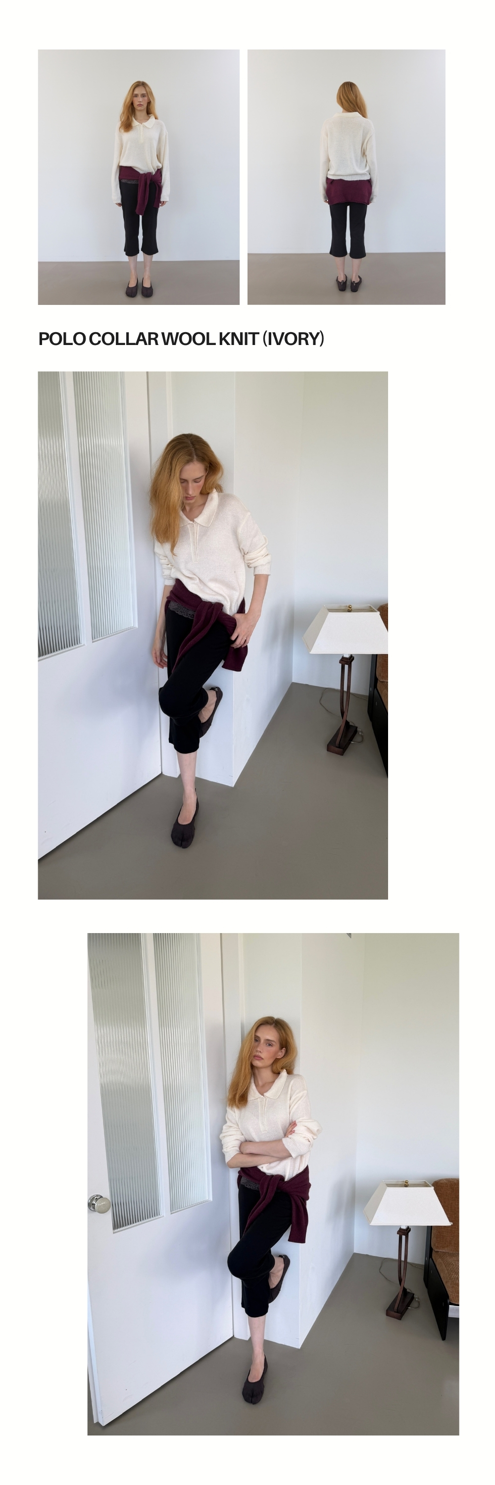 POLO COLLAR WOOL KNIT (IVORY)