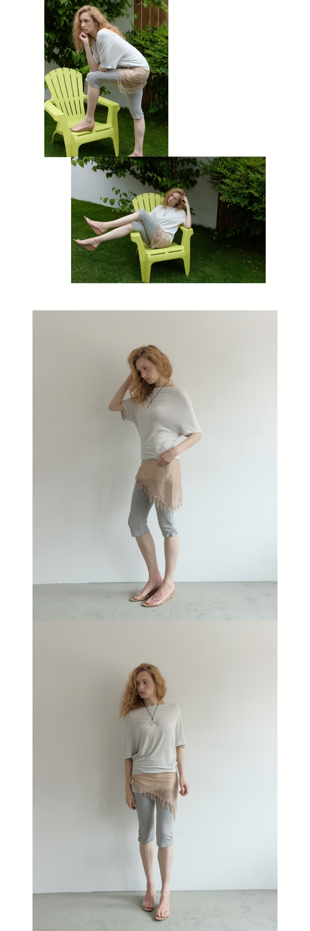 CHIFFON TASSEL SCARF (BEIGE)